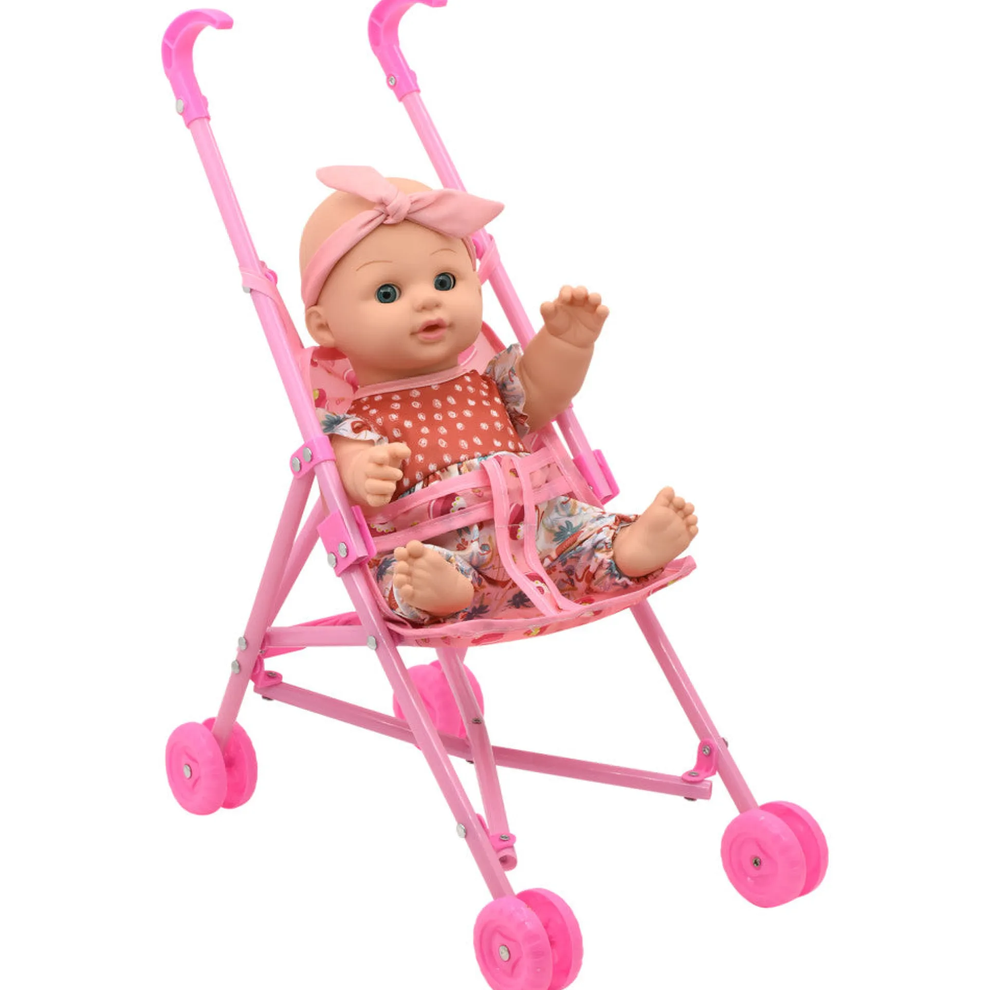 Little Darlings Flamingo Jumper & Pink Stroller Playset