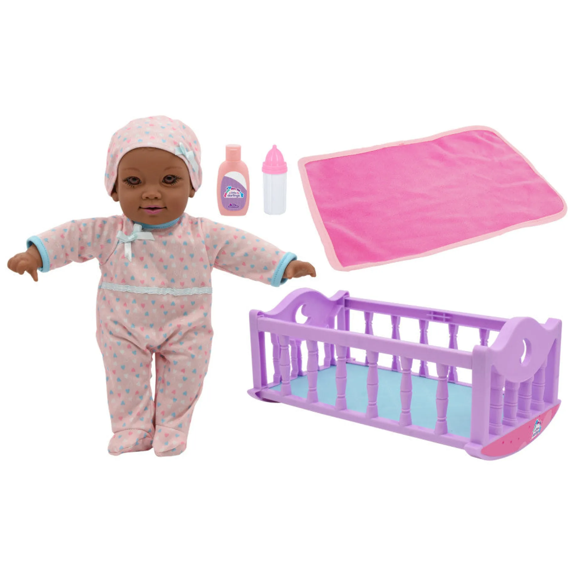 Little Darlings 12-inch Crib Time Fun - Interactive Baby Doll