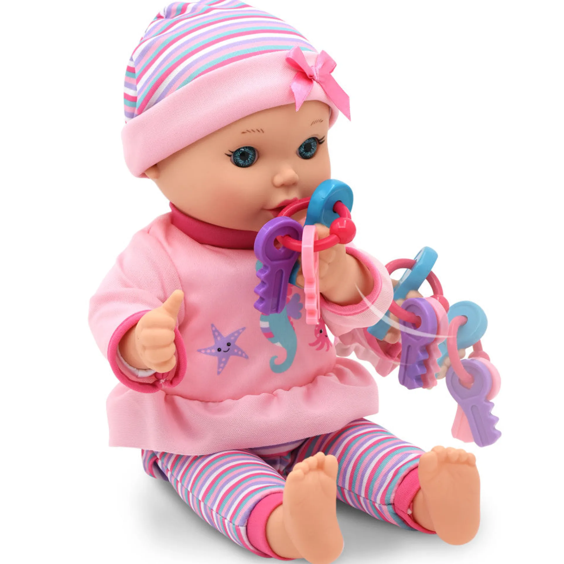 Little Darlings 12-inch - Fun With Keys Baby Doll - Seahorse Ensemble