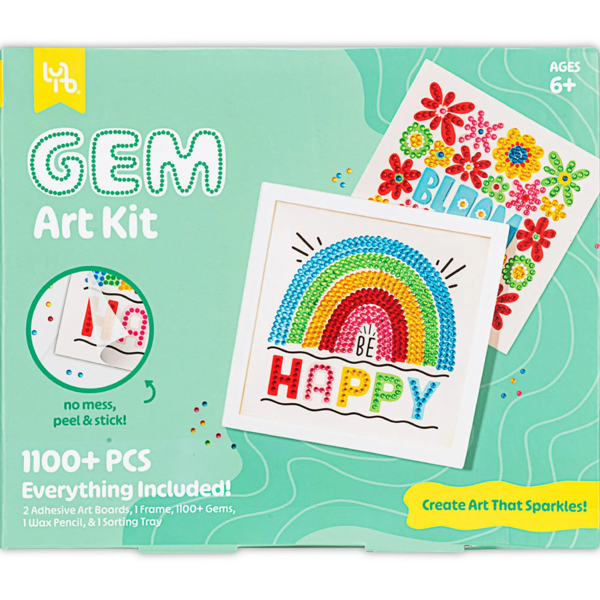 Little Yellow Bicycle Rainbow & Blooms Gem Art Kit - 1100+ pc Set
