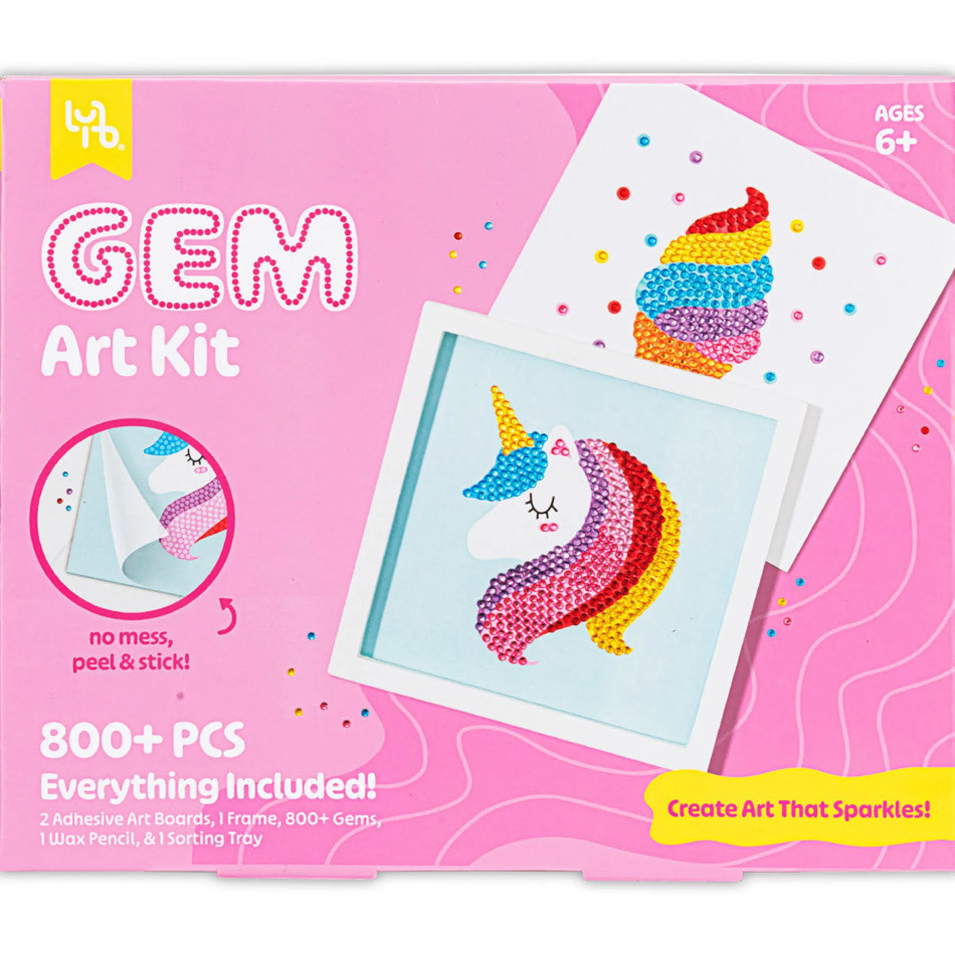Little Yellow Bicycle Ice Cream & Unicorn Gem Art Kit - 800+ Pcs