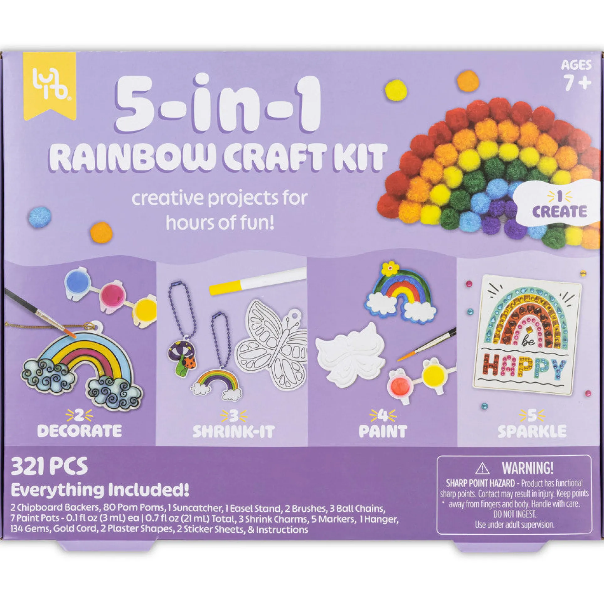 Little Yellow Bicycle Rainbow Explorer 5-in-1 Craft Kit - Colorful