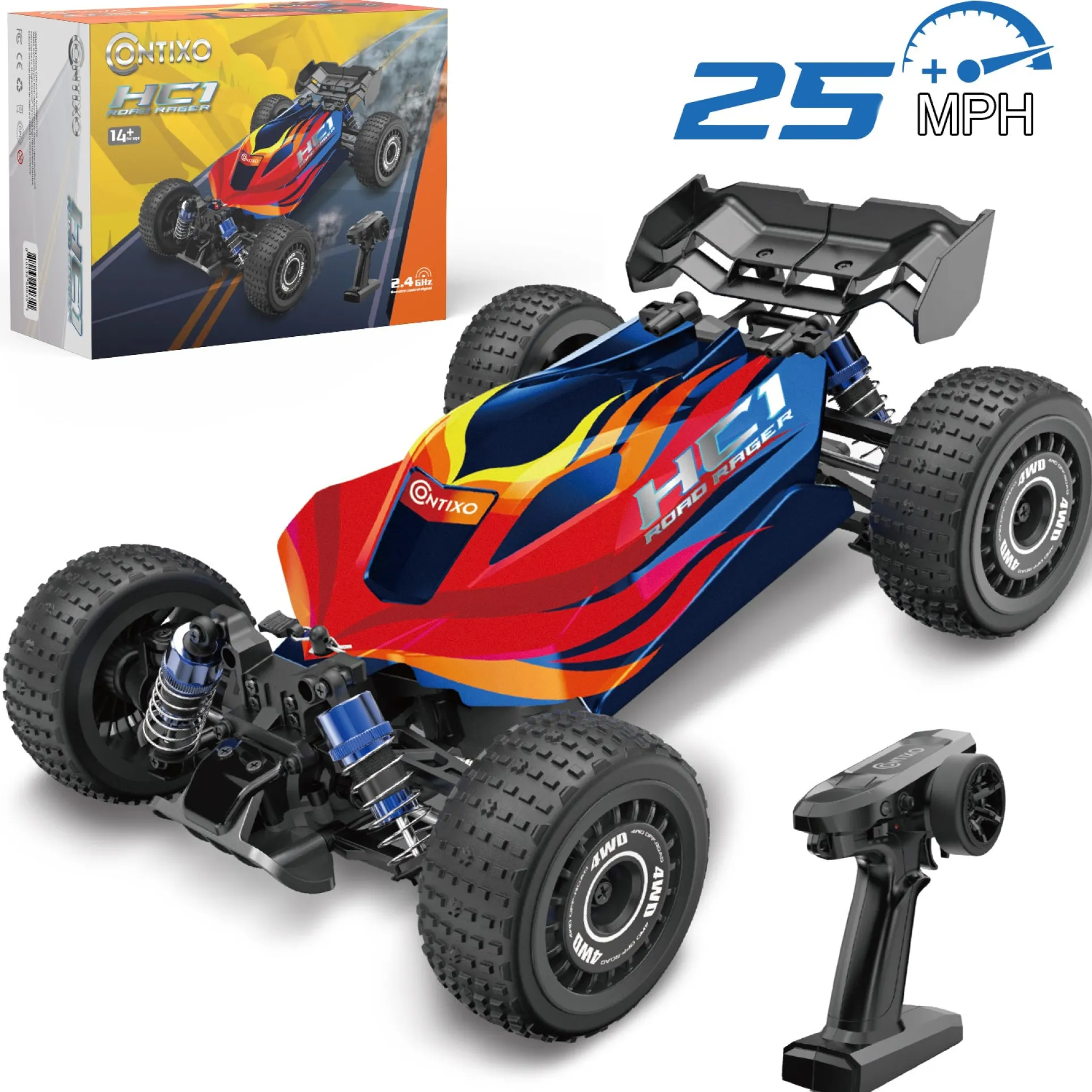 Contixo HC1 Road Rager 1:16 Scale RC High-Speed Race Car