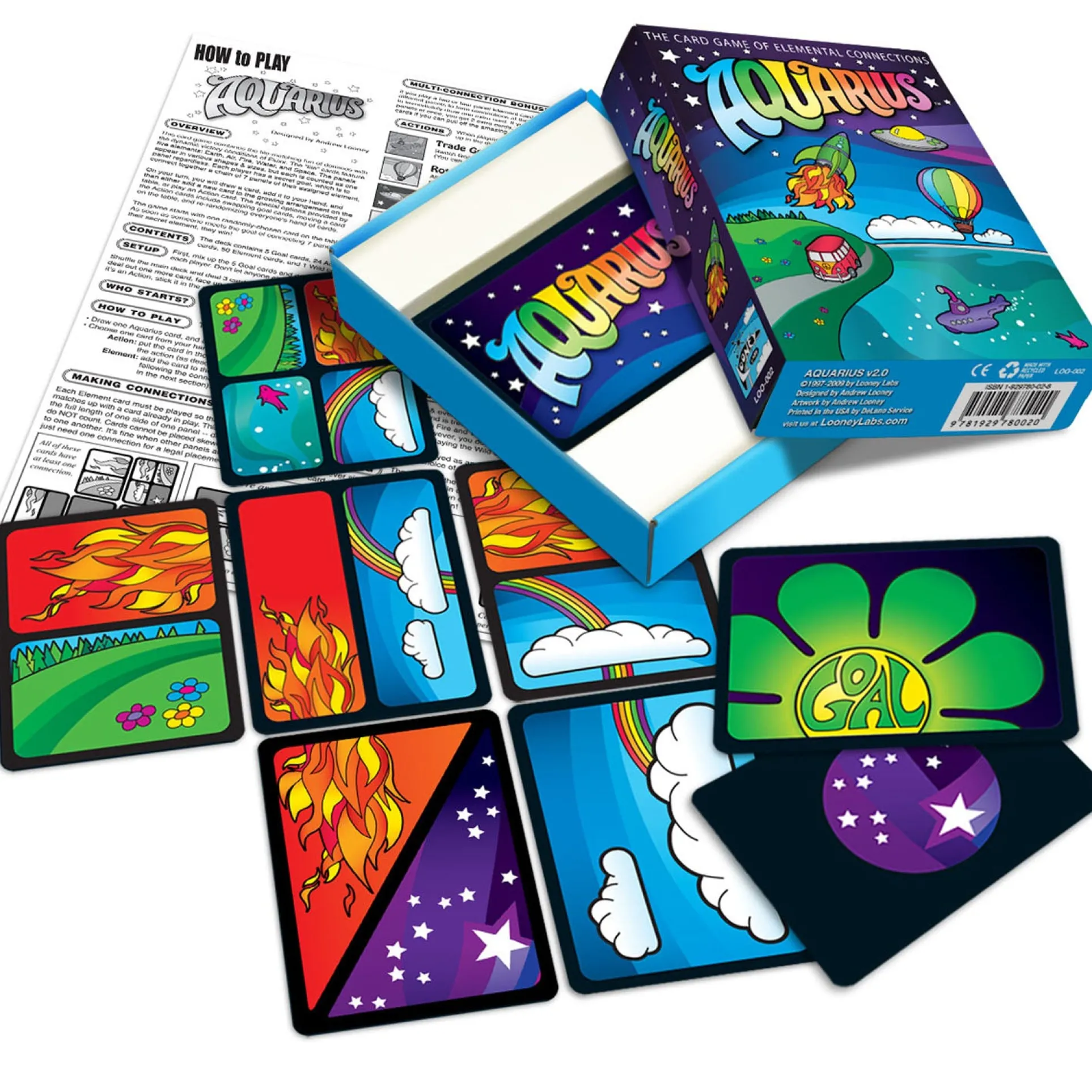 Looney Labs Aquarius Version 3.0 Element Matching Card Game