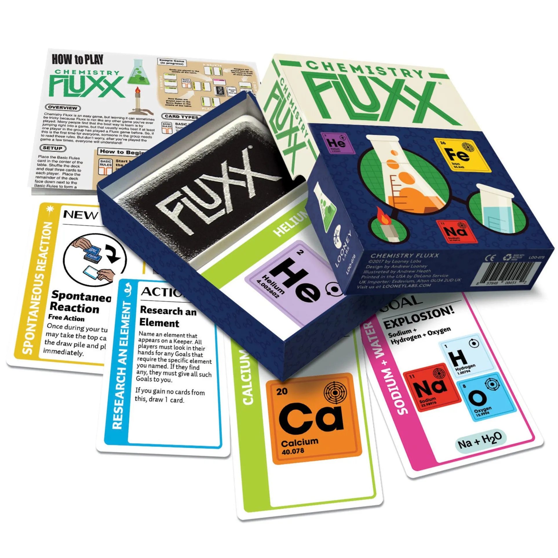 Looney Labs Chemistry Fluxx Card Game - Ever-Changing Elemental Fun!