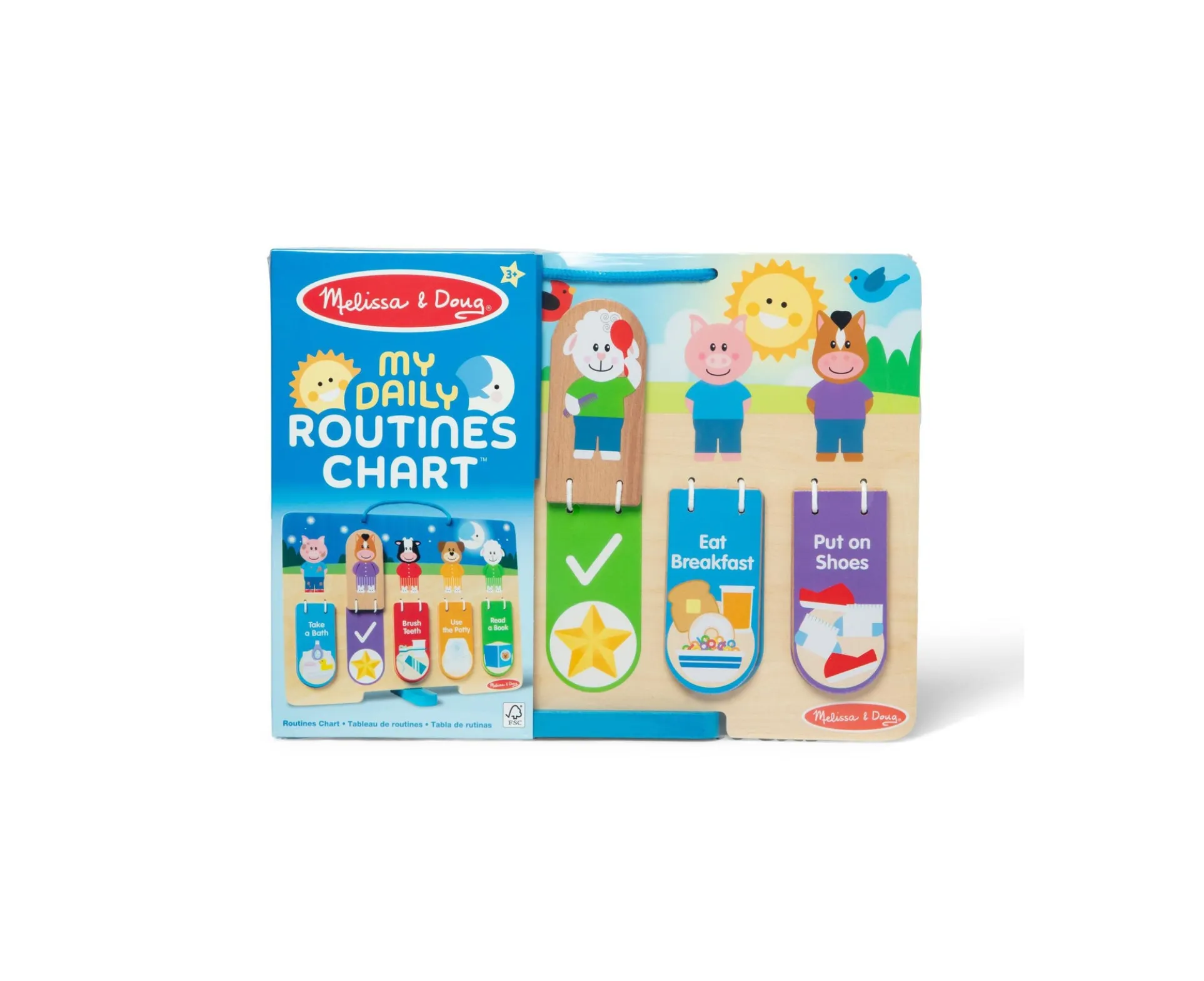Melissa & Doug My Daily Routines Chart - Wooden Flip Flap Board