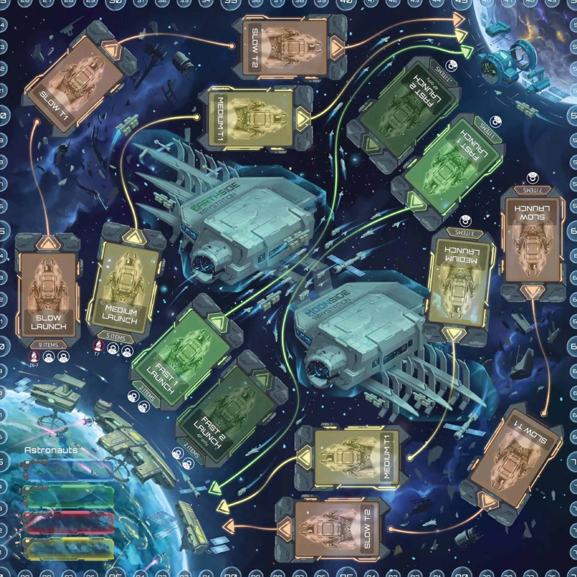 Lunar Rush Neoprene Play Mat - Deluxe Strategy Board Game Accessory