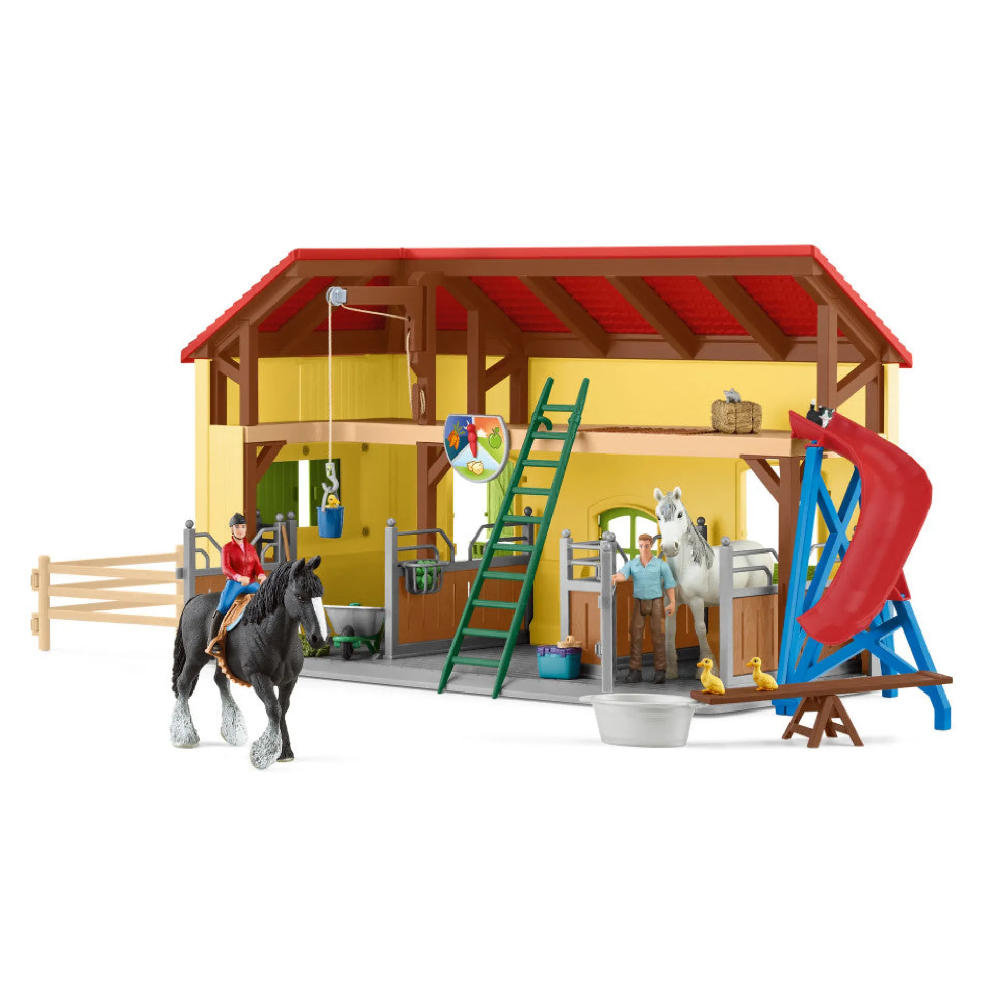 Schleich Farm World Horse Stable Playset - 31 Pieces, Pretend Play for Kids Ages 3+