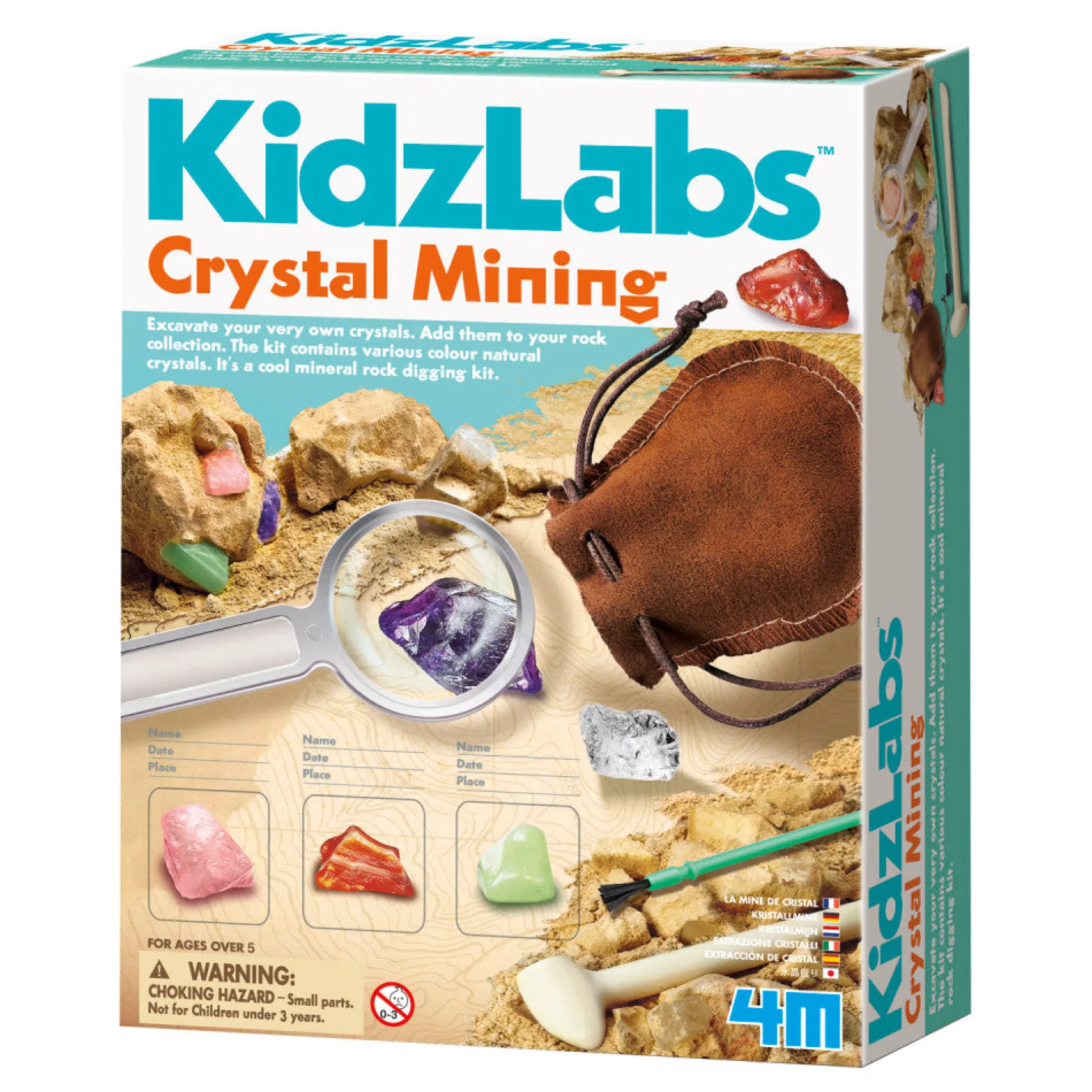 4M KidzLabs Crystal Mining Science Kit - Excavate Real Crystals