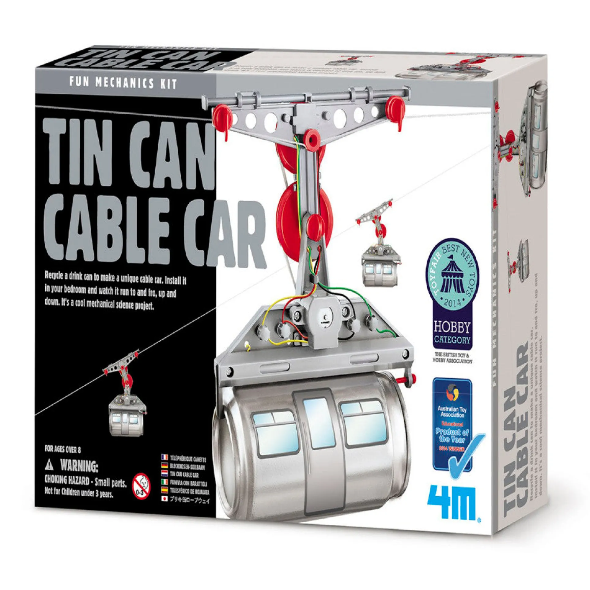 4M Tin Can Cable Car - Multi-Colored Mechanical Science Kit