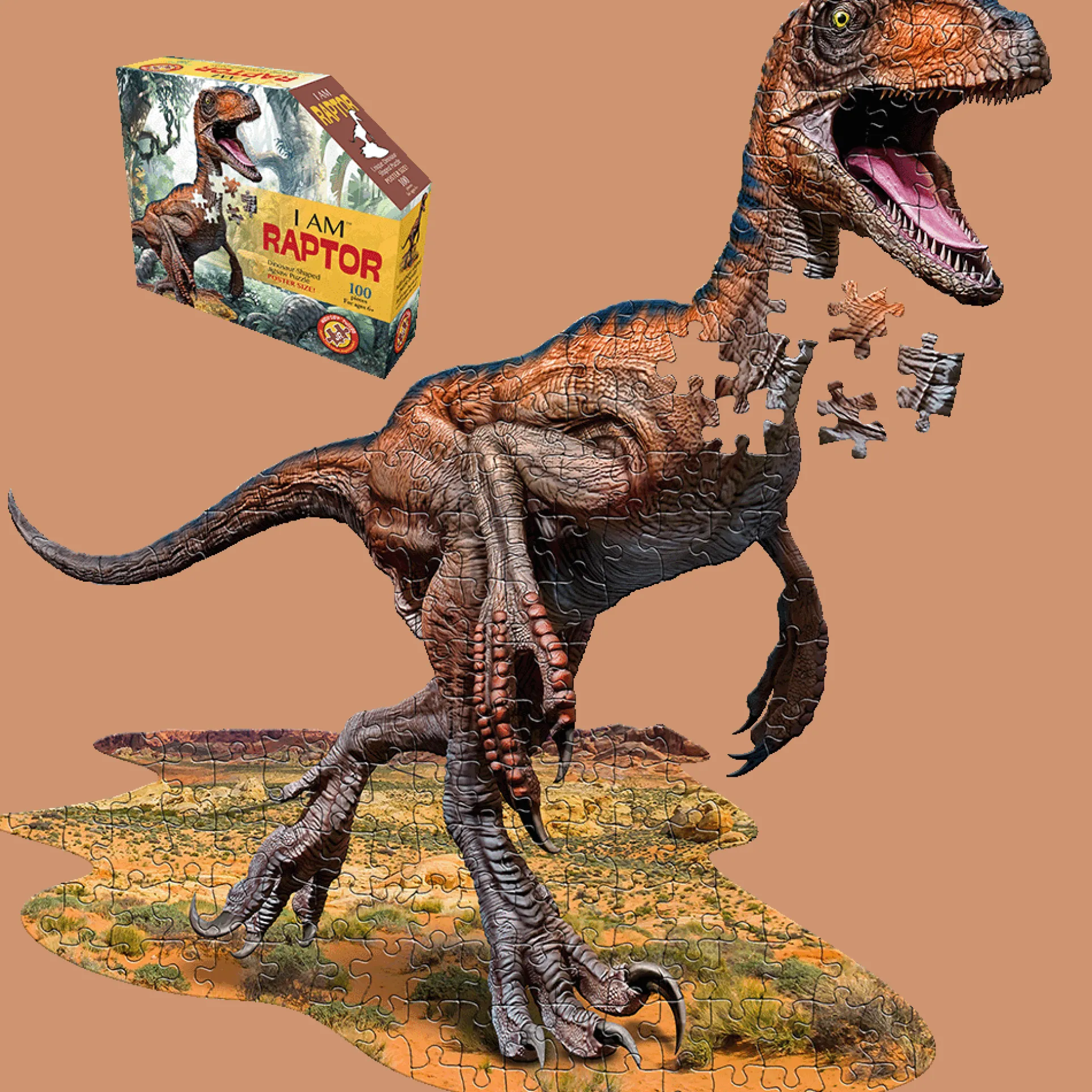 Madd Capp Dinosaur-Themed Raptor Jigsaw Puzzle - 100 pc