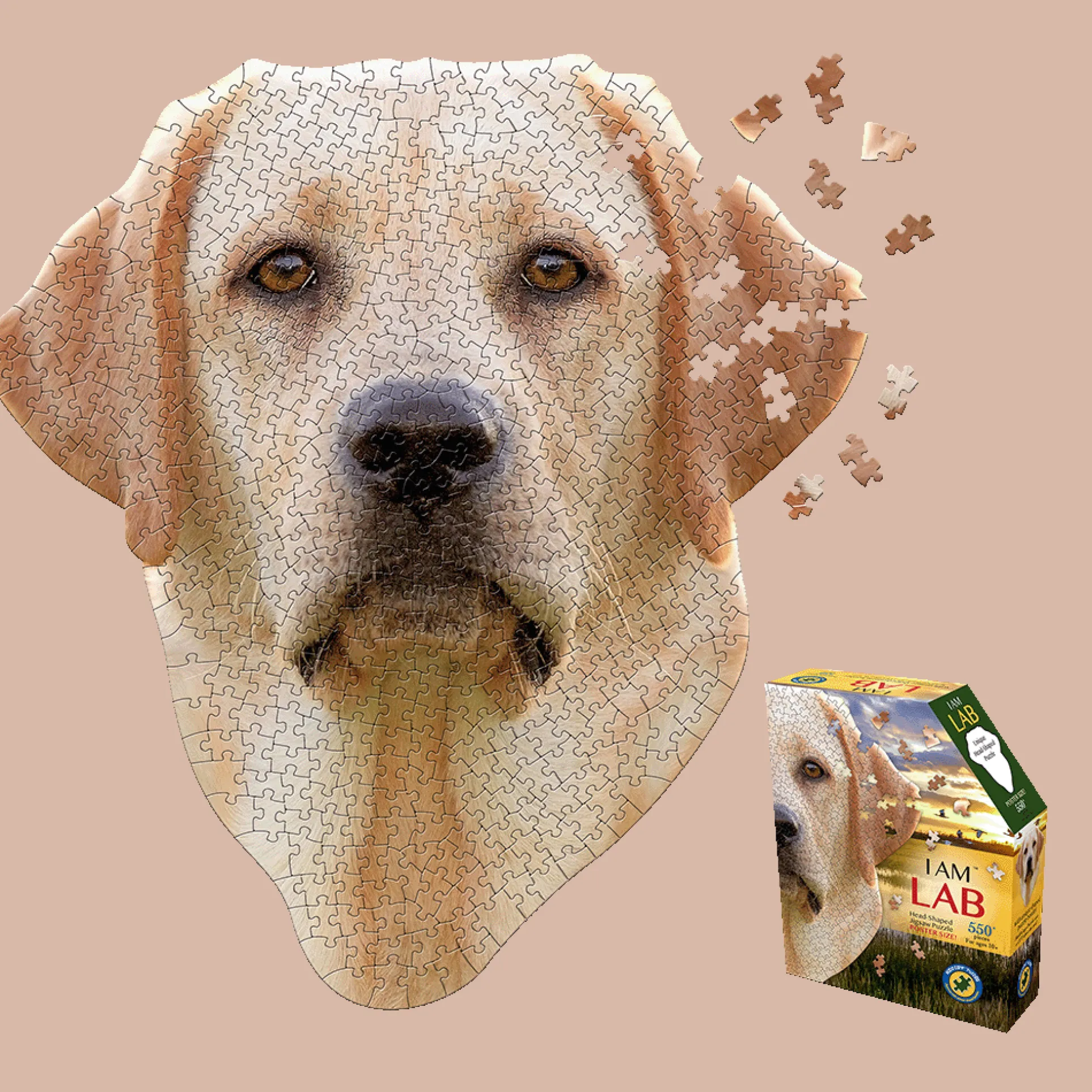 Madd Capp I AM Lab Animal Head-Shaped Jigsaw Puzzle - 550 pc