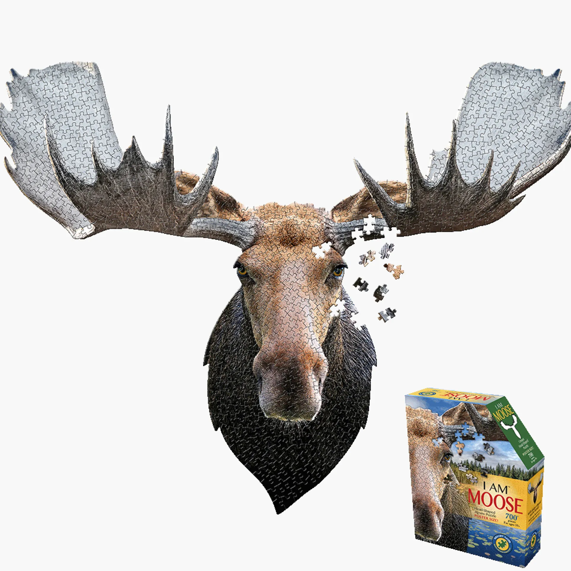 Madd Capp I AM MOOSE 700-Piece Jigsaw Puzzle - Unique Animal Head Shape