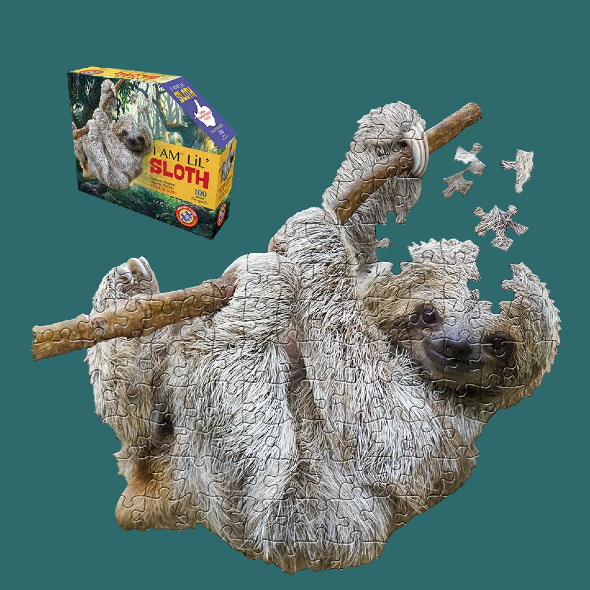 Madd Capp Jungle Animals Sloth Jigsaw Puzzle - 100 pc