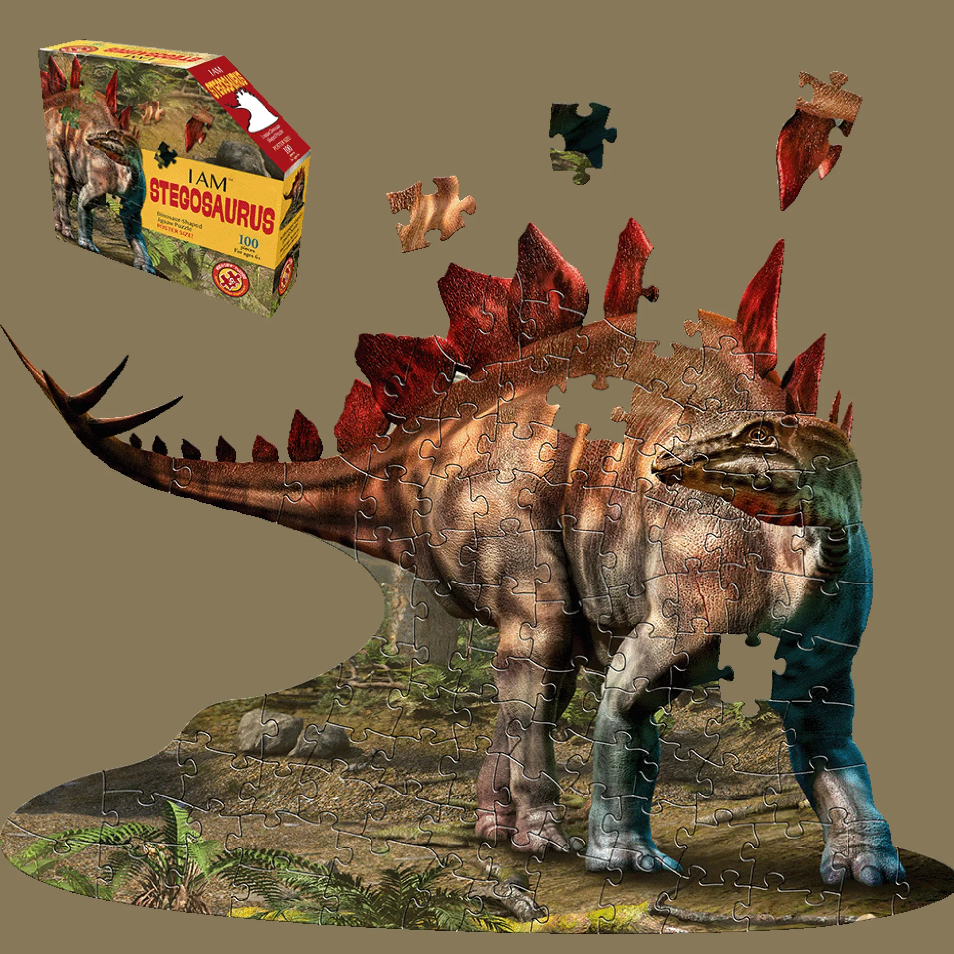Madd Capp Stegosaurus-Shaped Jigsaw Puzzle - 100 pc