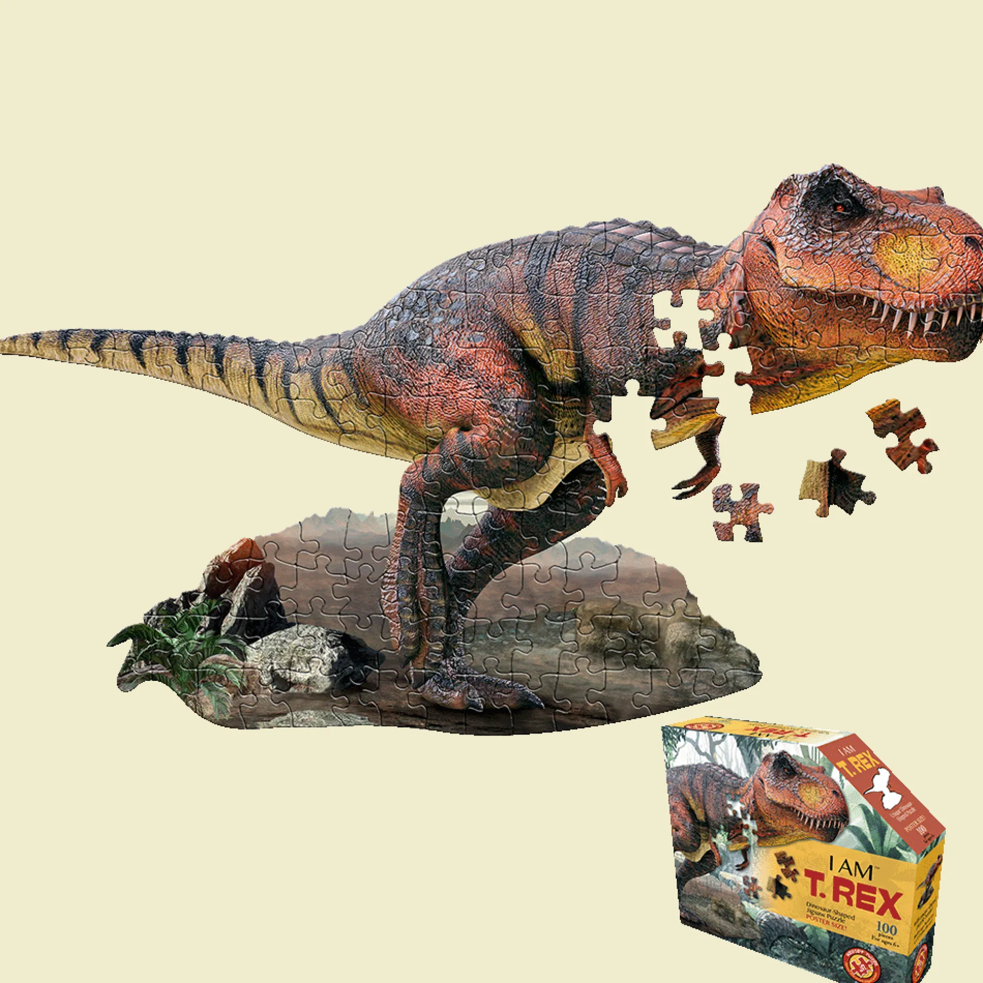Madd Capp T. Rex Shaped Jigsaw Puzzle - 100 pc