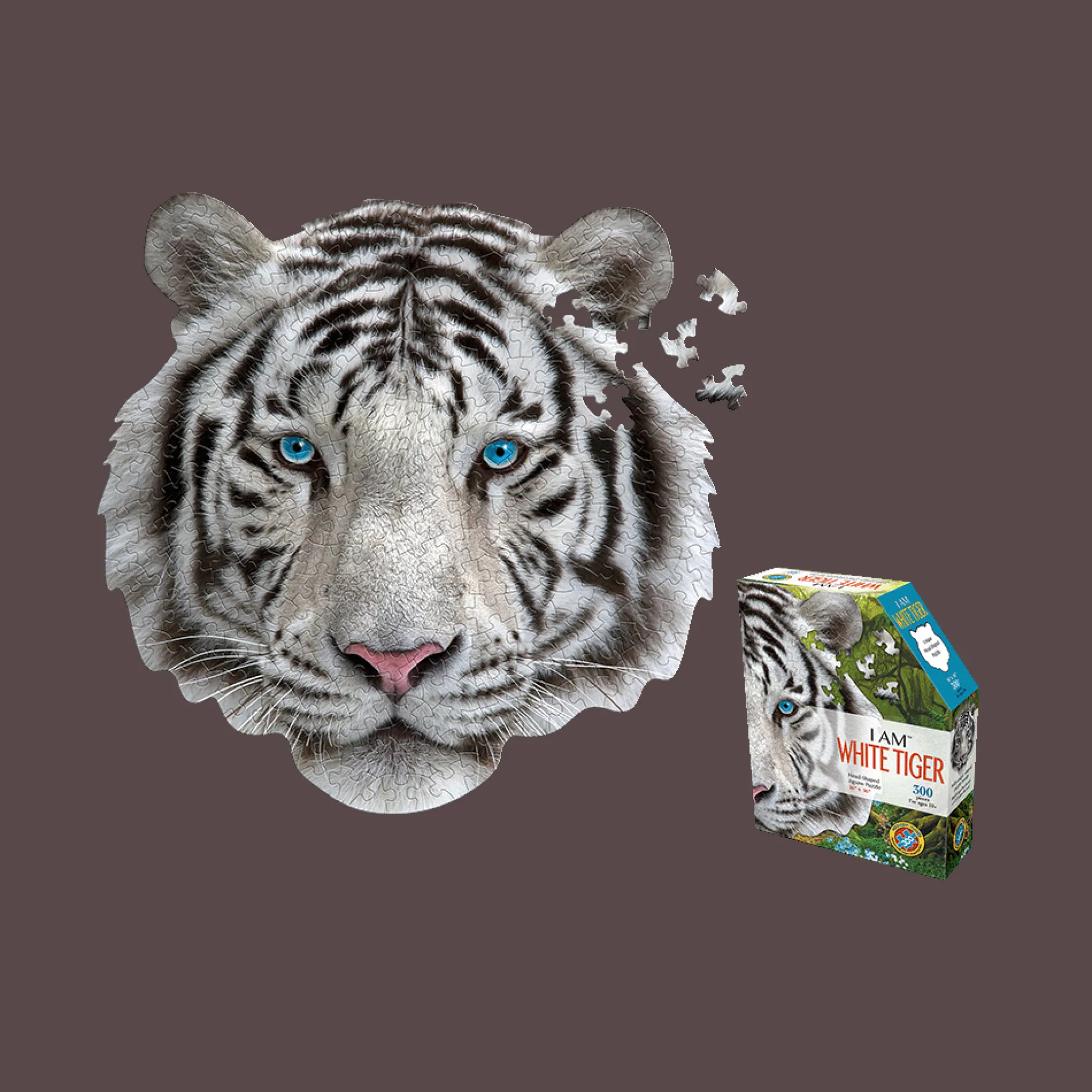 Madd Capp White Tiger Shaped Jigsaw Puzzle - 300 pc