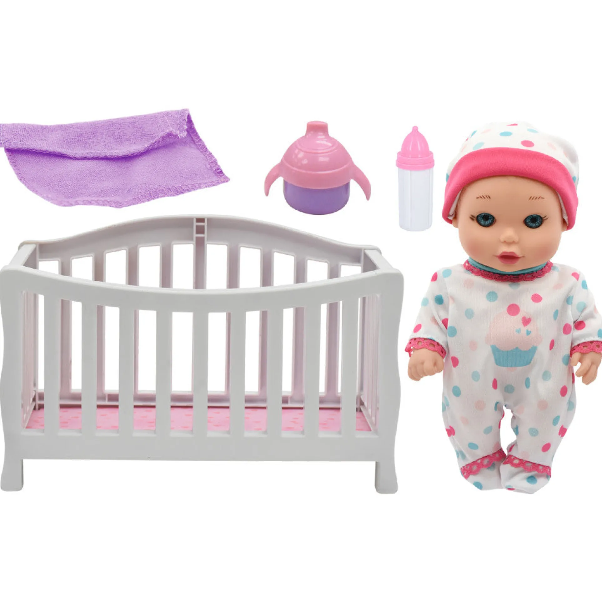 Magic Nursery 8-Inch Baby Doll with Crib Playset