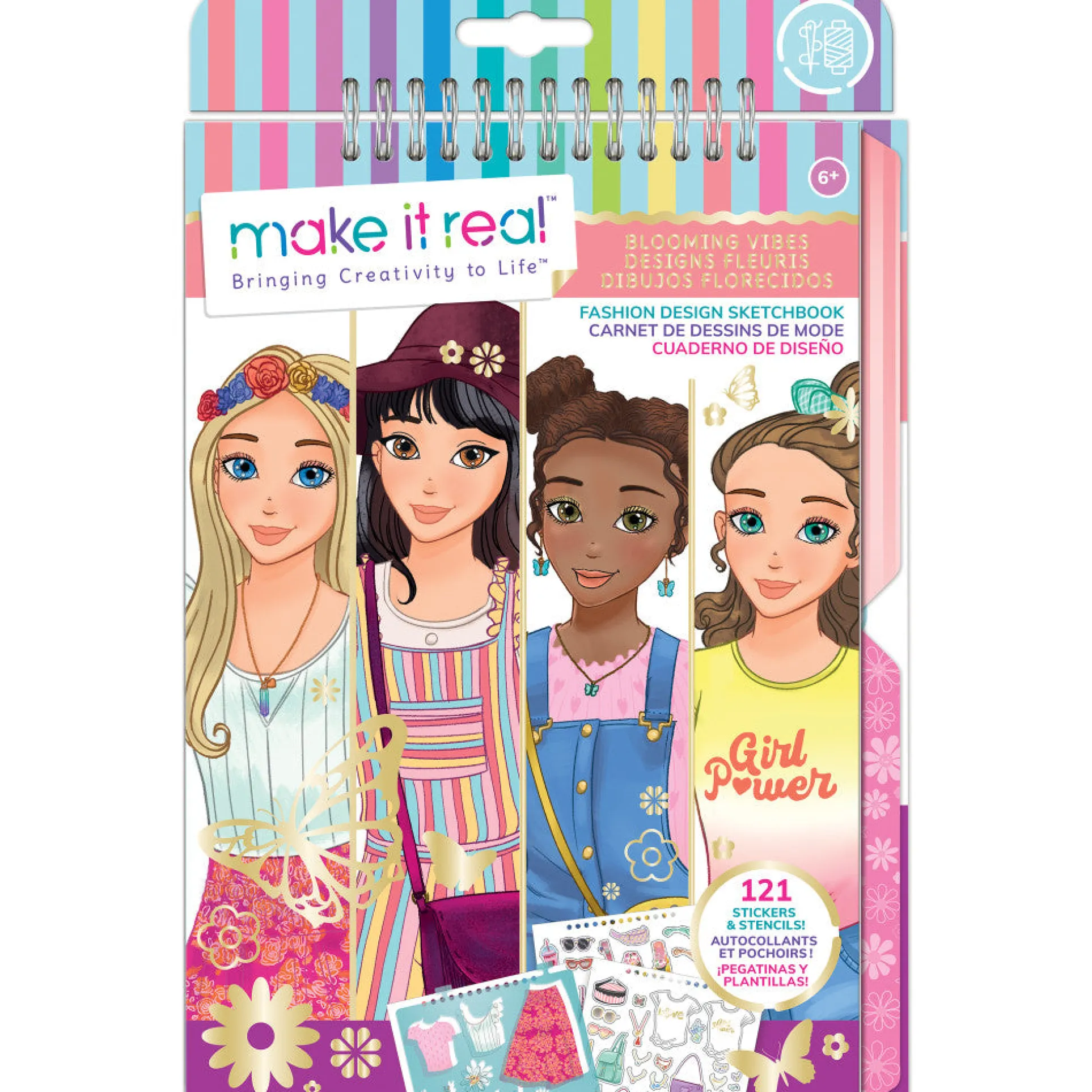 Make It Real Blooming Vibes Fashion Design Sketchbook Kit