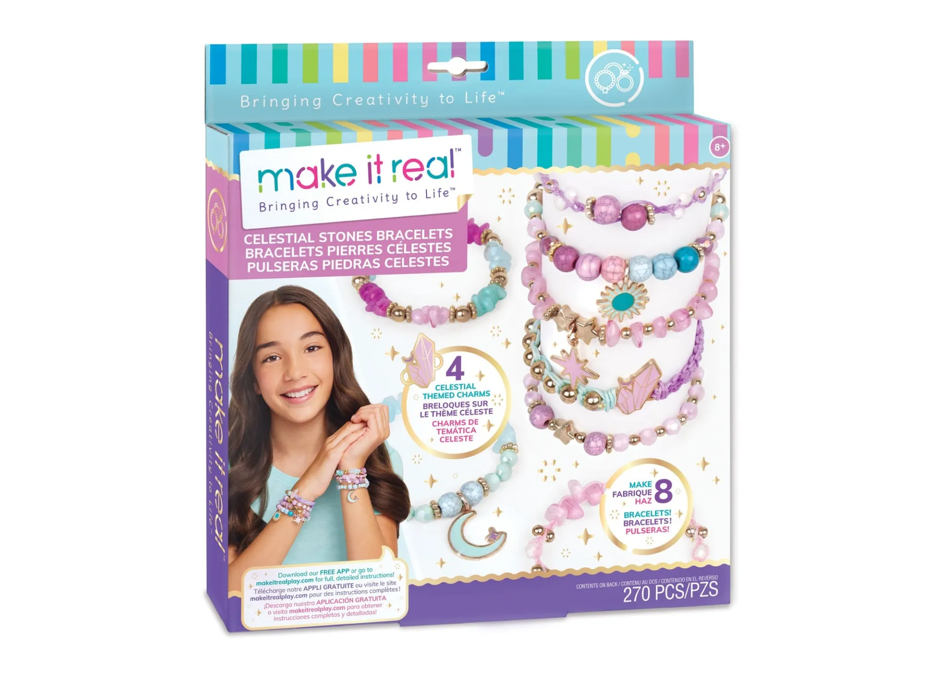 Make It Real Celestial Stones DIY Bracelet Kit - Charm Jewelry Creation Set