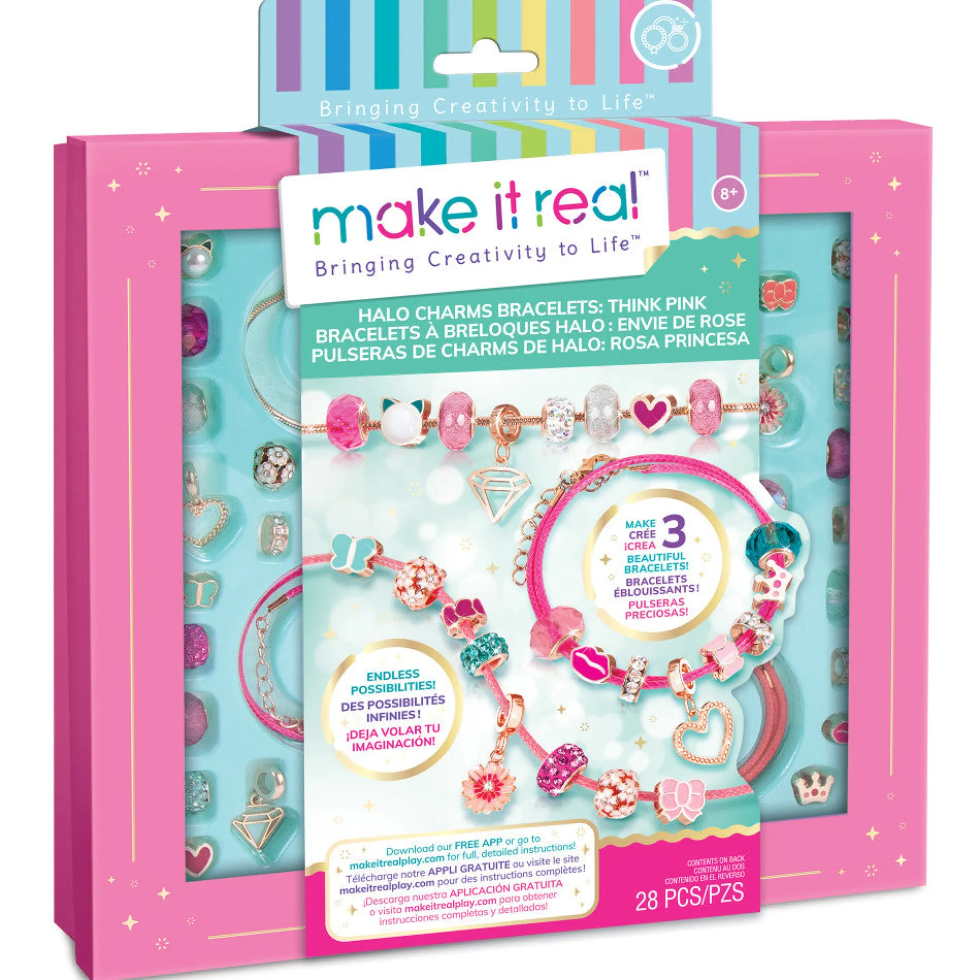 Make It Real Halo Charms Metallic Bracelets Jewelry-Making Kit