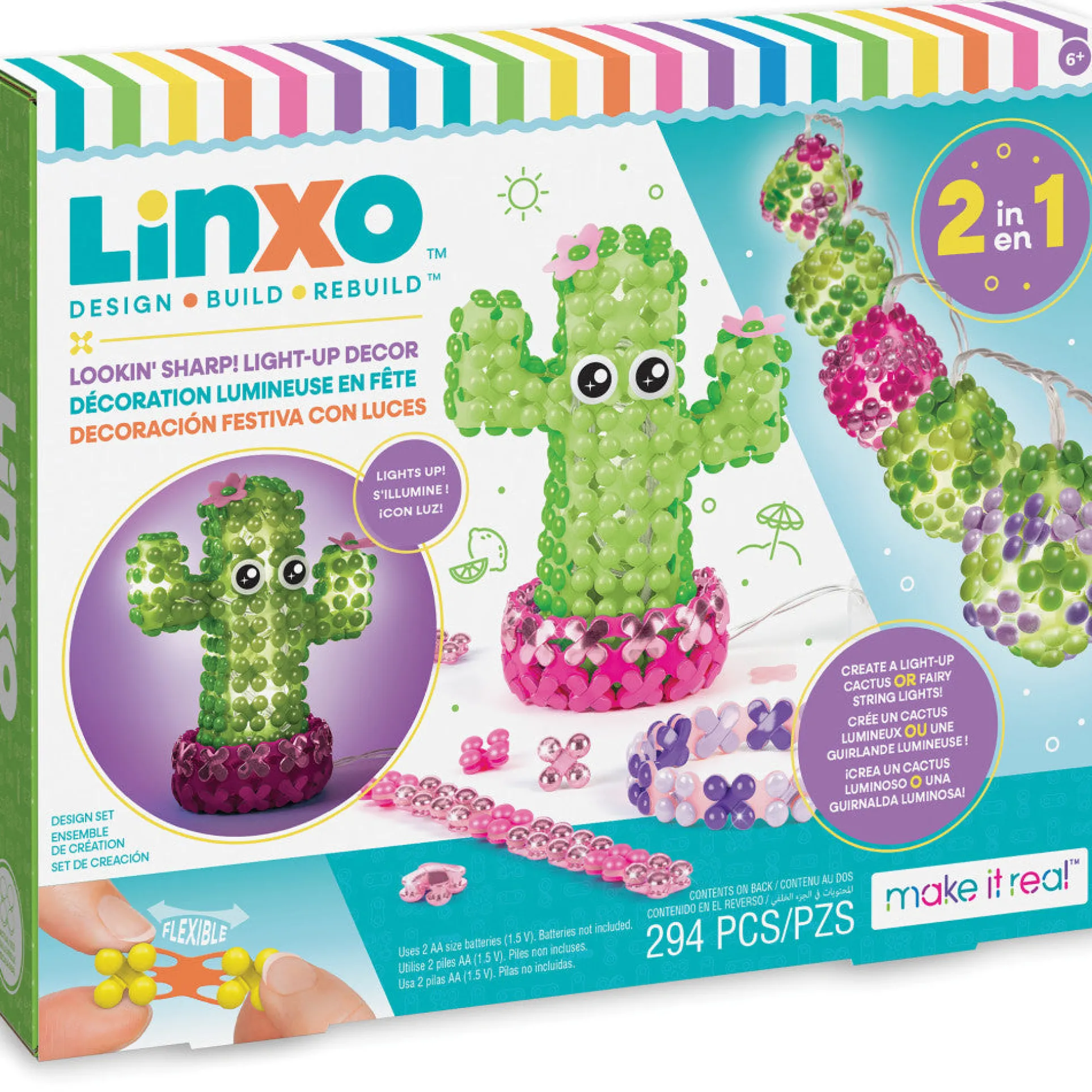 Make It Real LinXo Lookin' Sharp! Light-Up Decor 294pc DIY Craft Kit