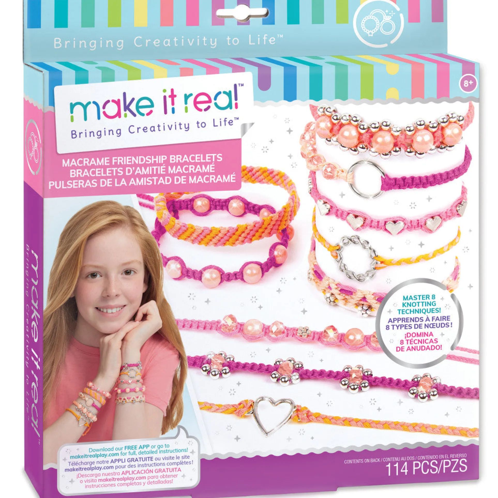 Make It Real Macrame Friendship Bracelet Kit - Colorful DIY Jewelry Crafting Set