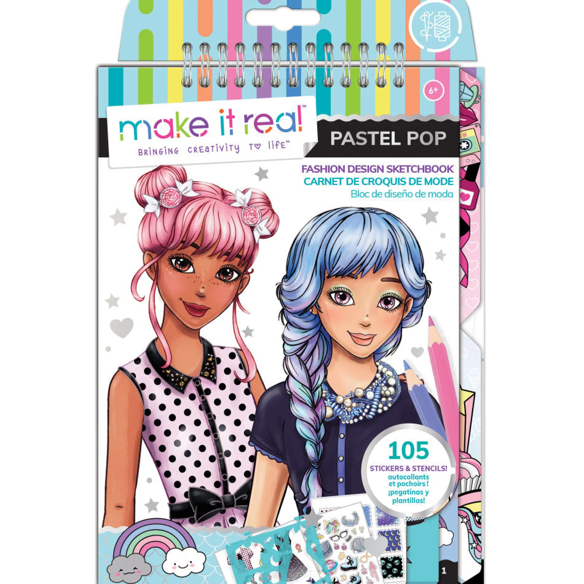 Make It Real Pastel Pop Fashion Design Sketchbook Kit