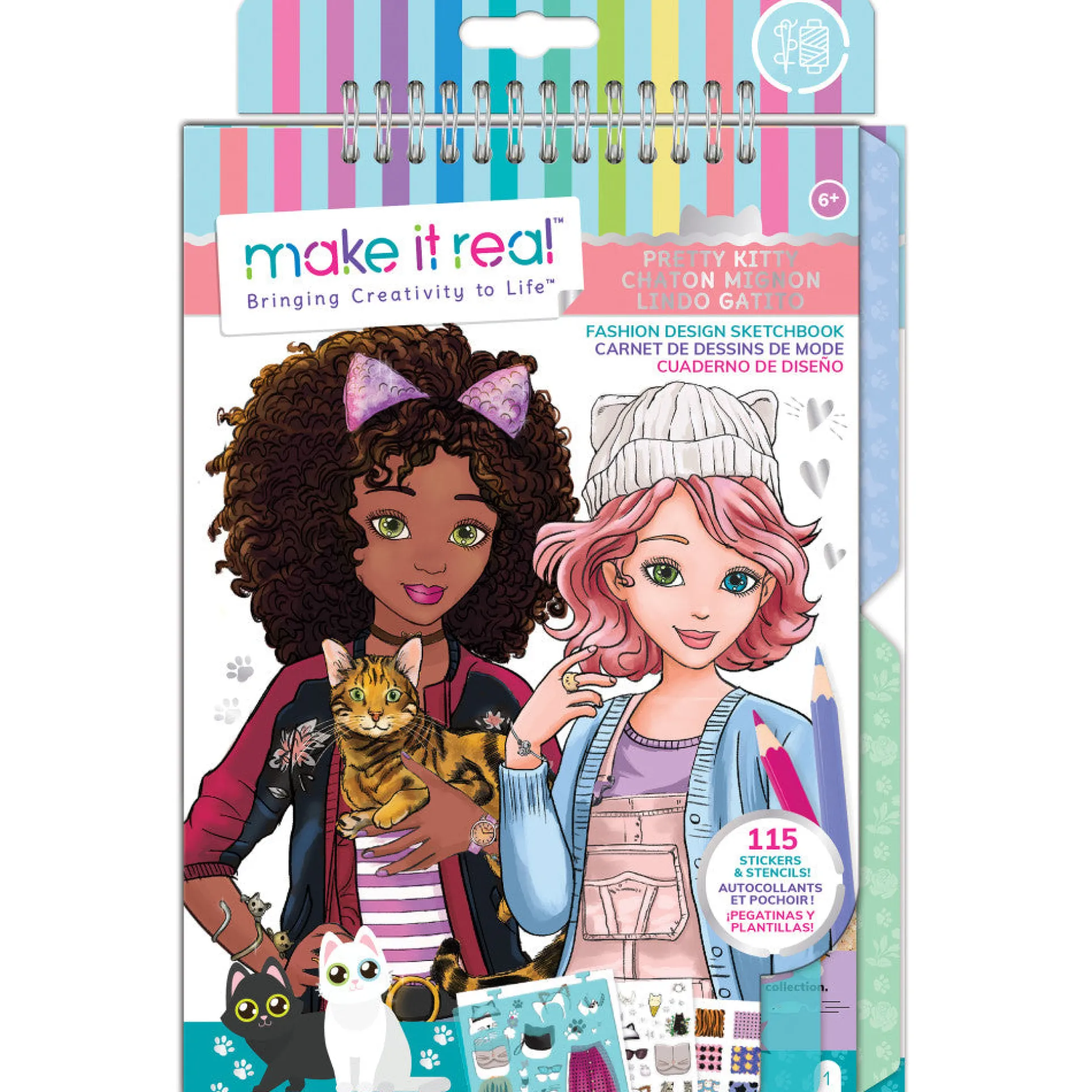 Make It Real Pretty Kitty Fashion Design Sketchbook Kit