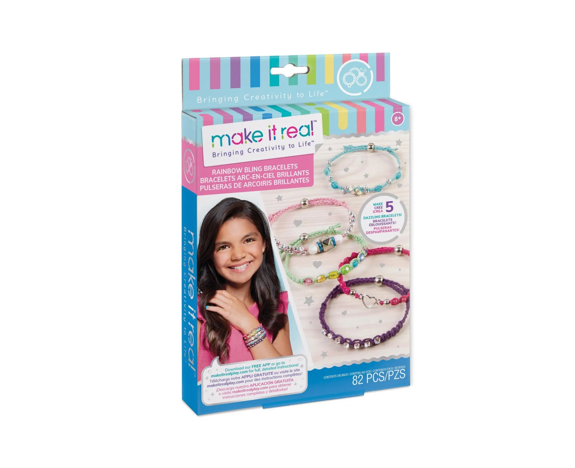 Make It Real Rainbow Bling DIY Bracelet Kit - Colorful Jewelry Crafting Set