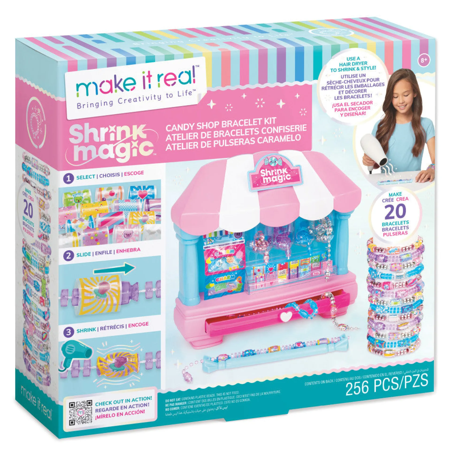 Make It Real Shrink Magic Candy Shop Bracelet Creation Kit for Kids