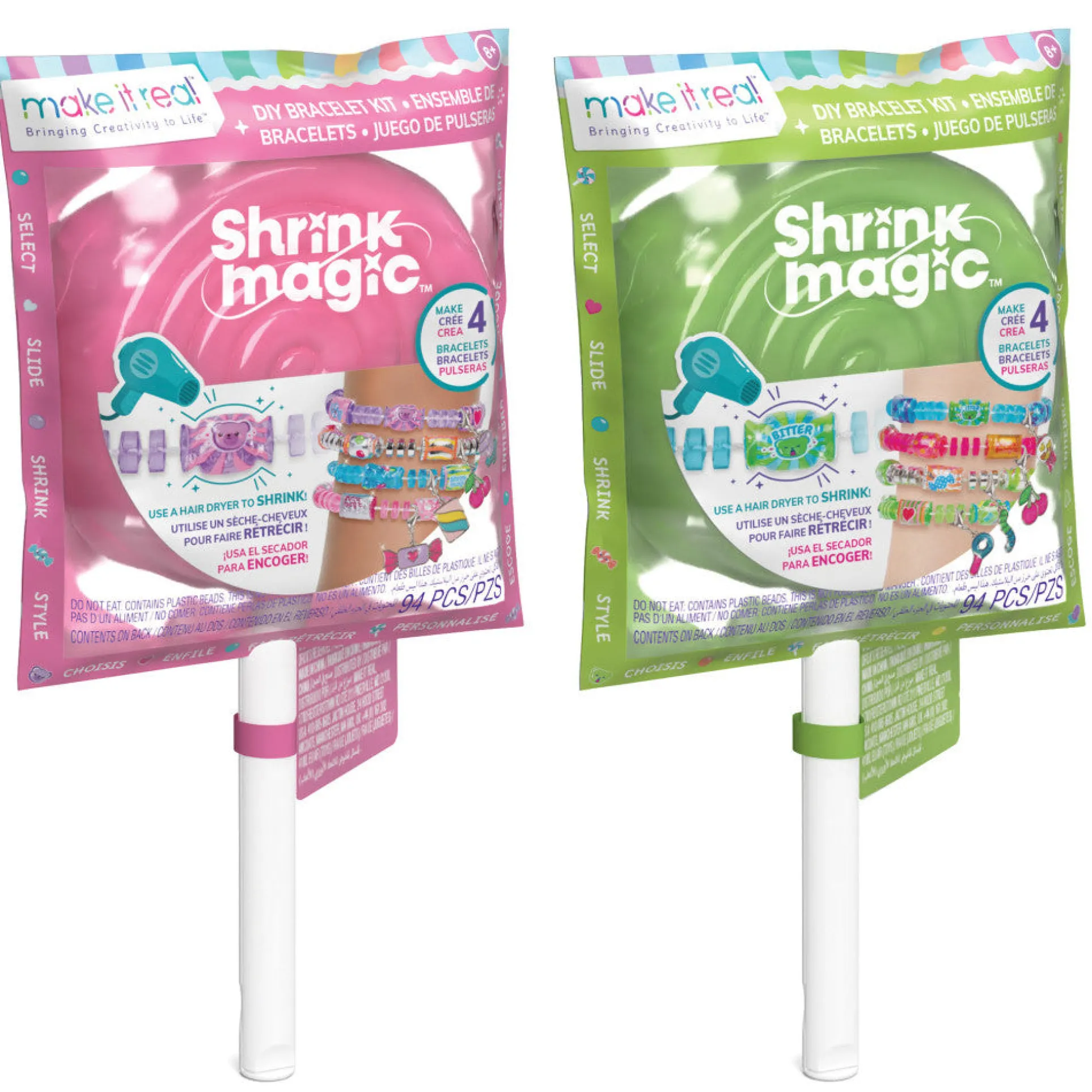 Make It Real Shrink Magic Sweet & Sour Lollipop Bracelet Kit - 2 Pack