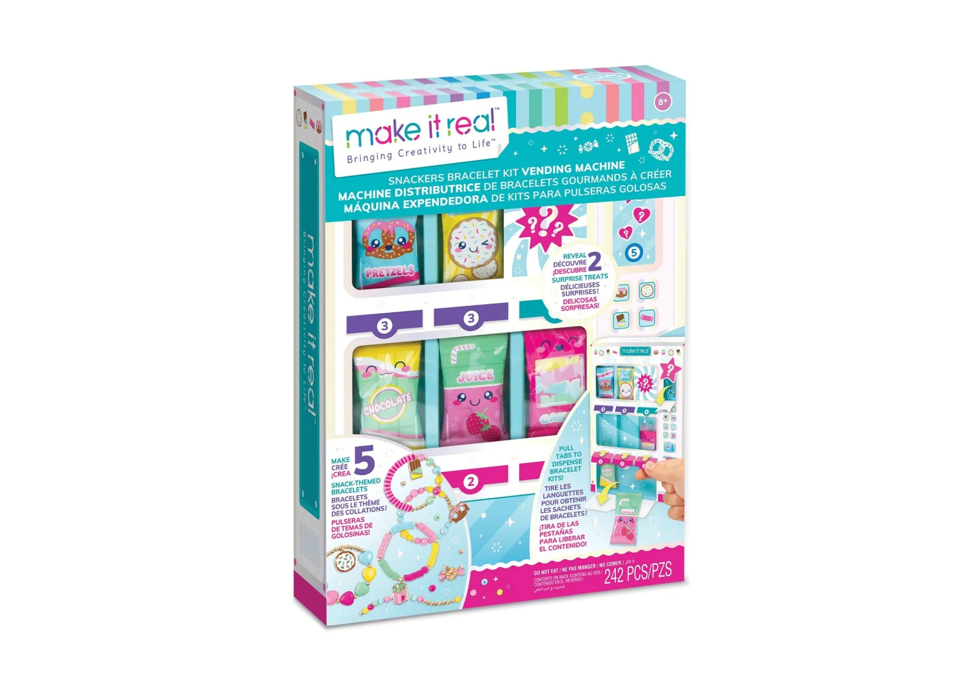 Make It Real Snackers Vending Machine DIY Bracelet Kit - Creative Jewelry Making Set for Kids