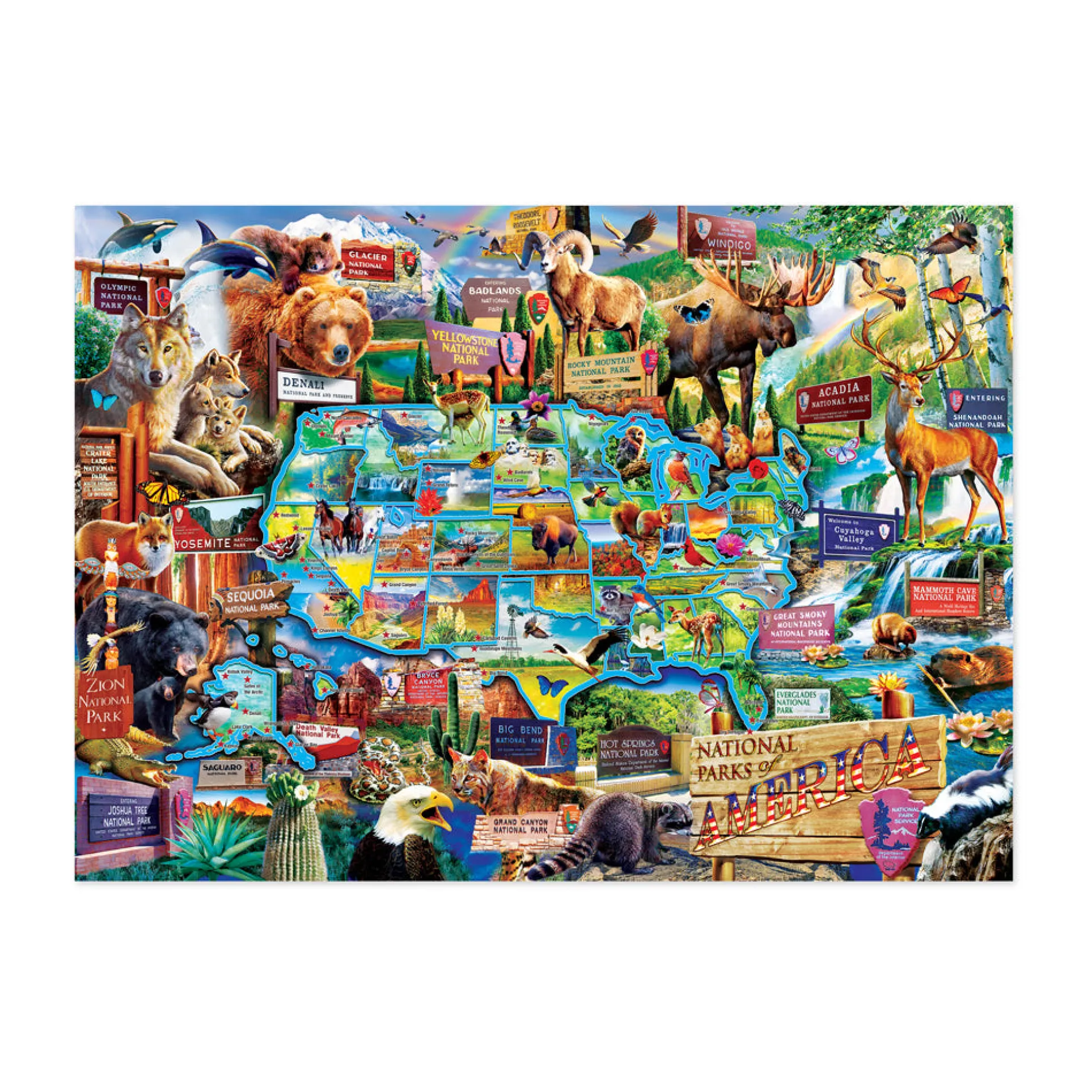Masterpieces Puzzles National Parks of America Map Jigsaw Puzzle - 1000 pc