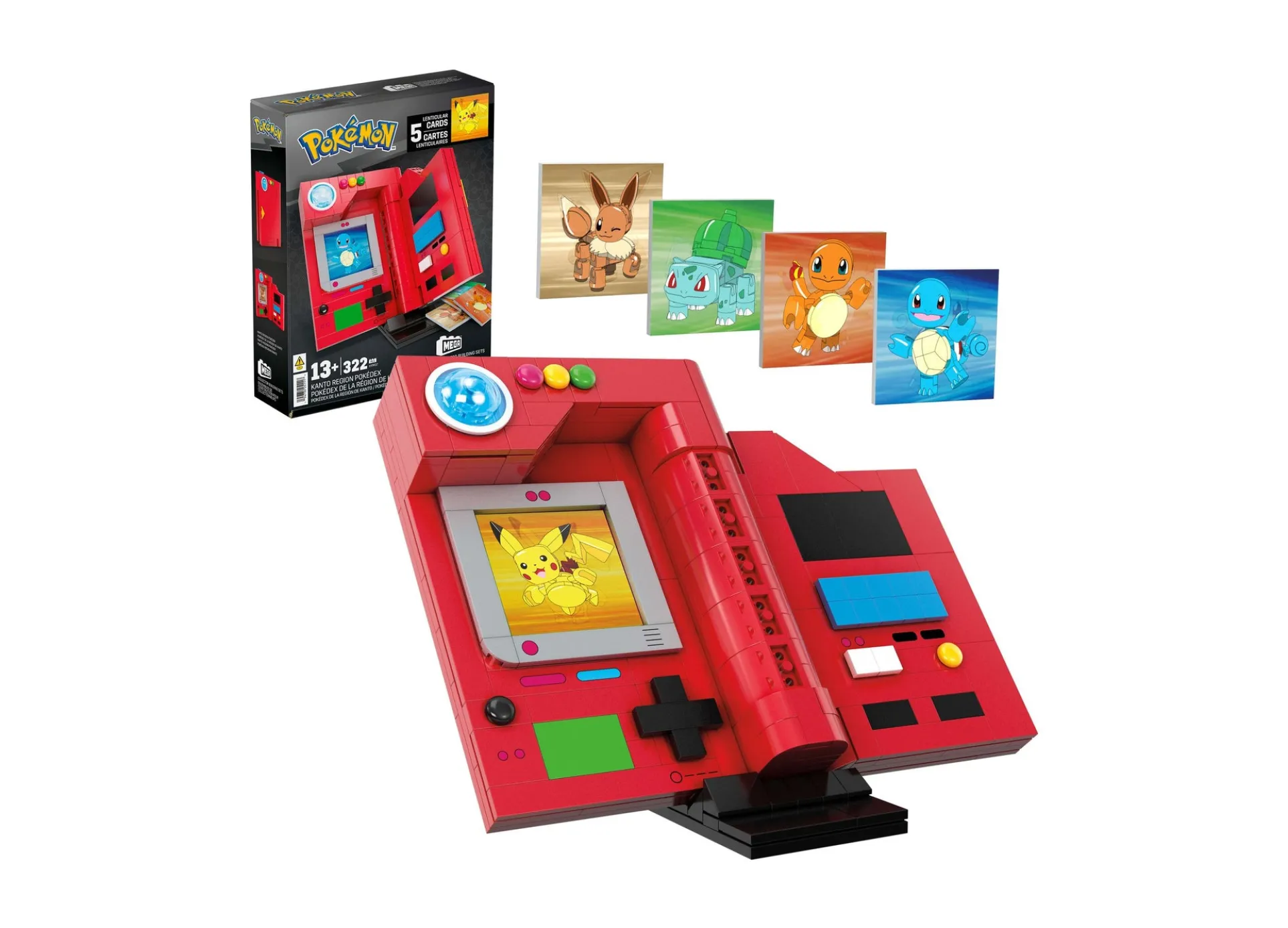 Mega Construx Pokémon 322-Piece Kanto Region Pokédex Building Kit - Model HYM37