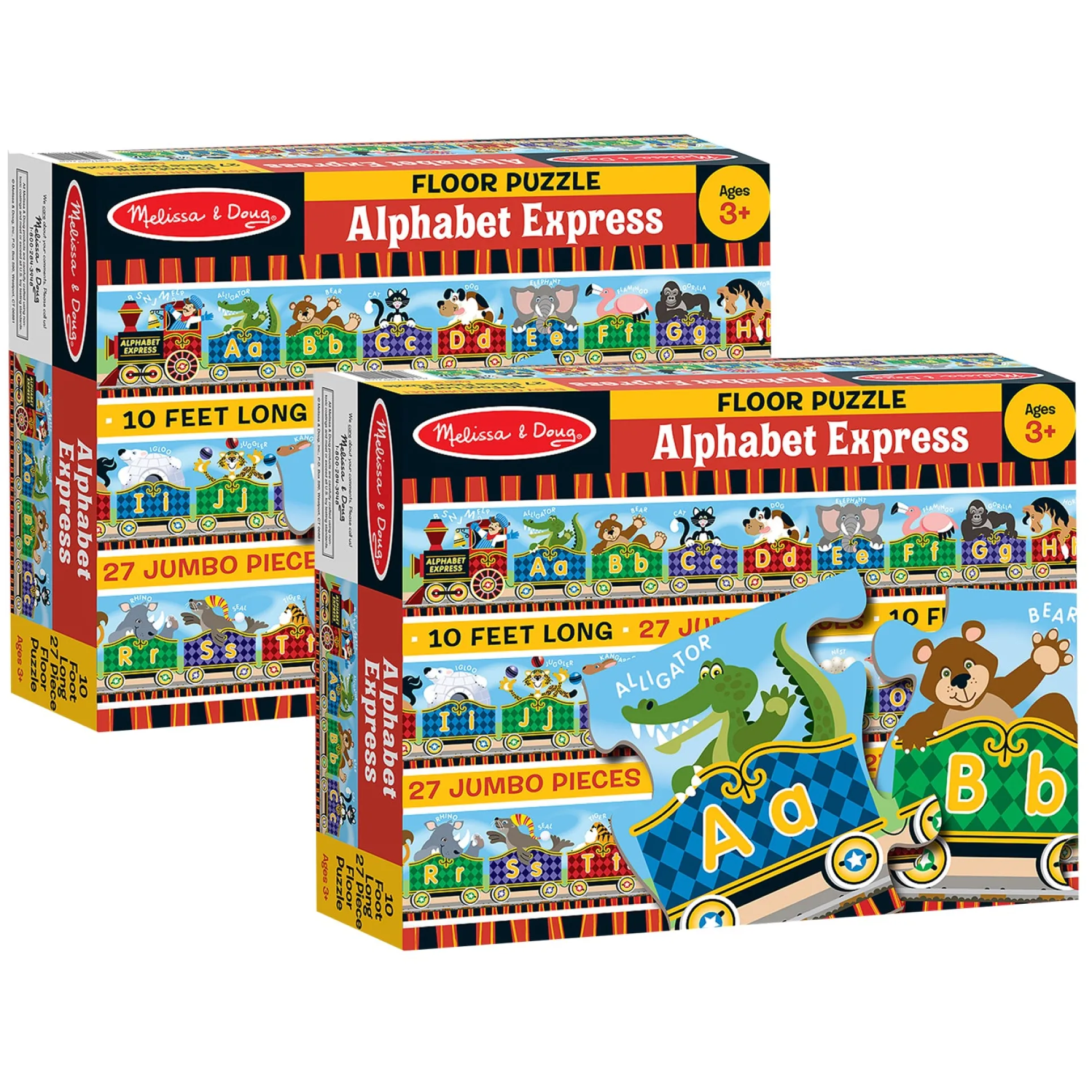 Melissa & Doug Alphabet Express 2 Pack Floor Puzzles – 27 pc