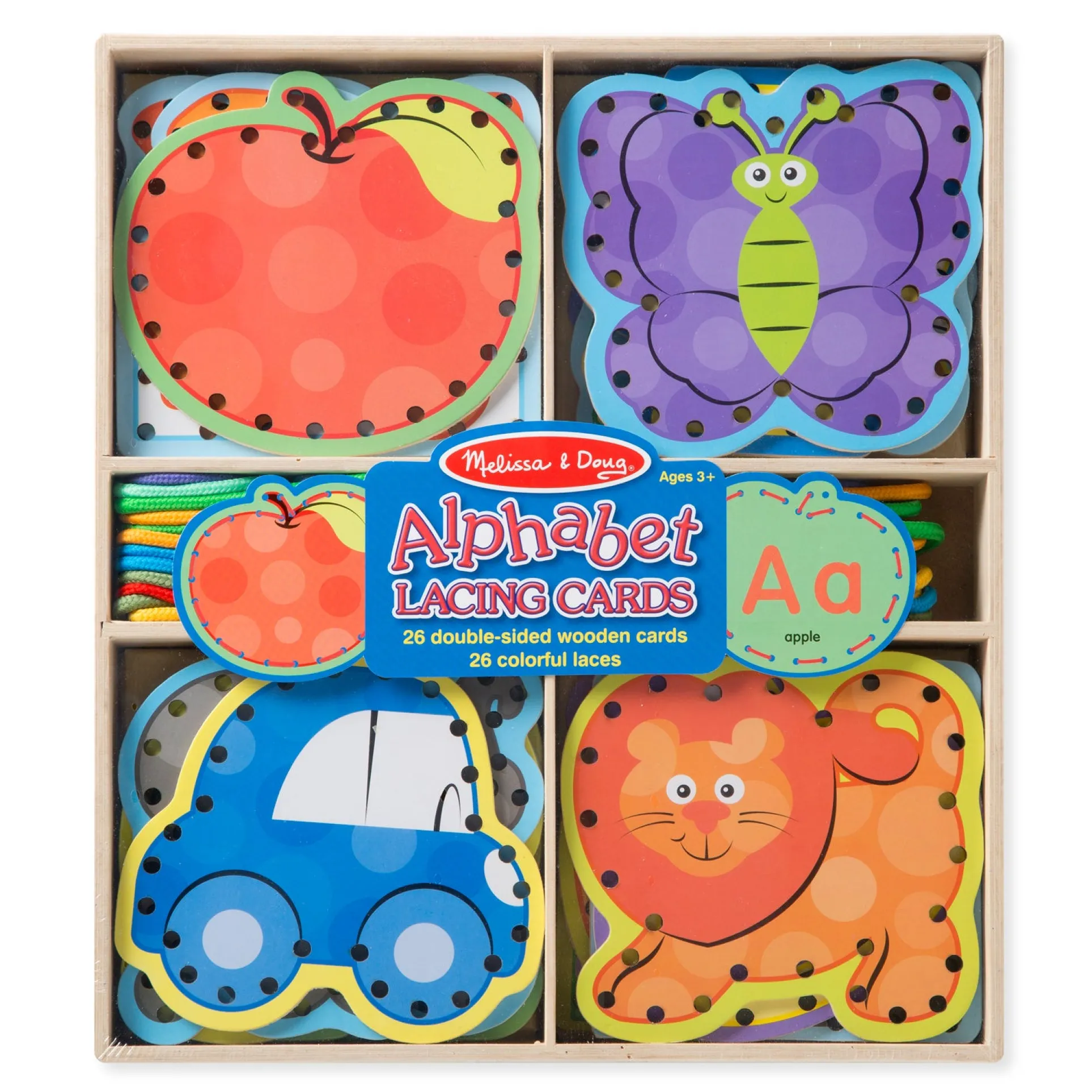 Melissa & Doug Alphabet Lacing Cards - Educational Learning Toy