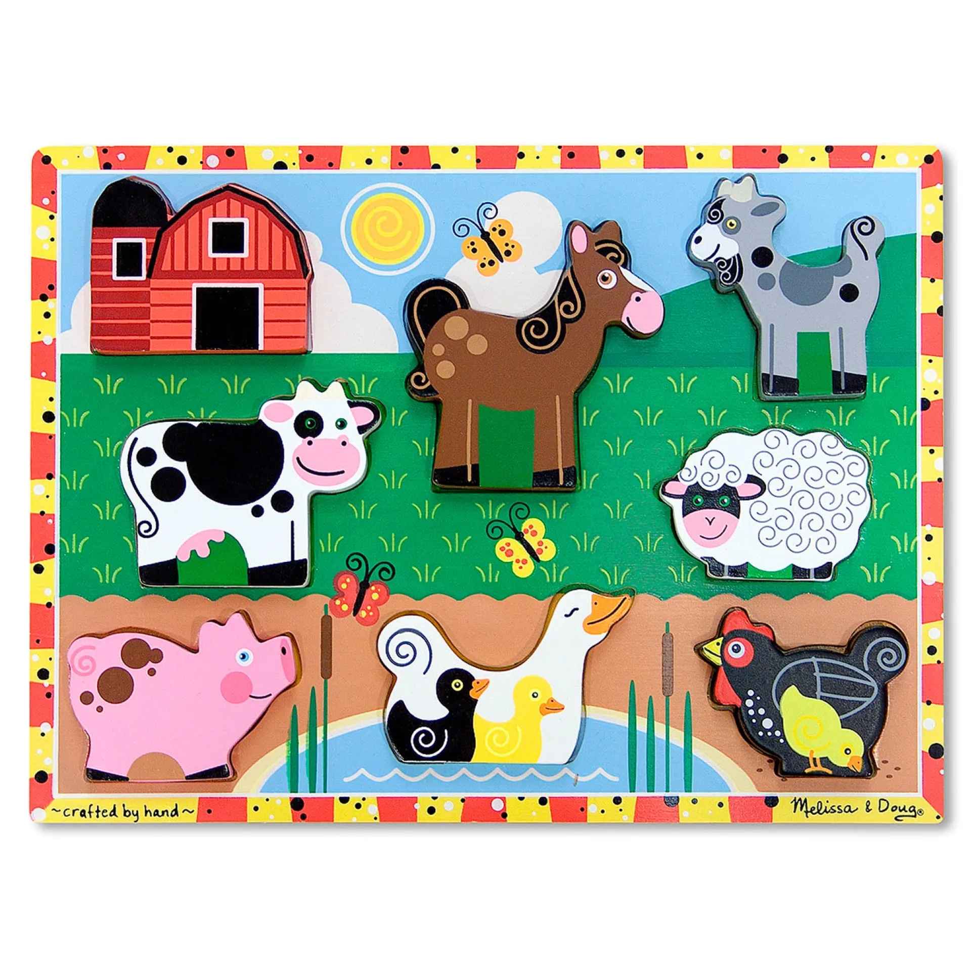 Melissa & Doug Chunky Wooden Farm Puzzle - 8 pc