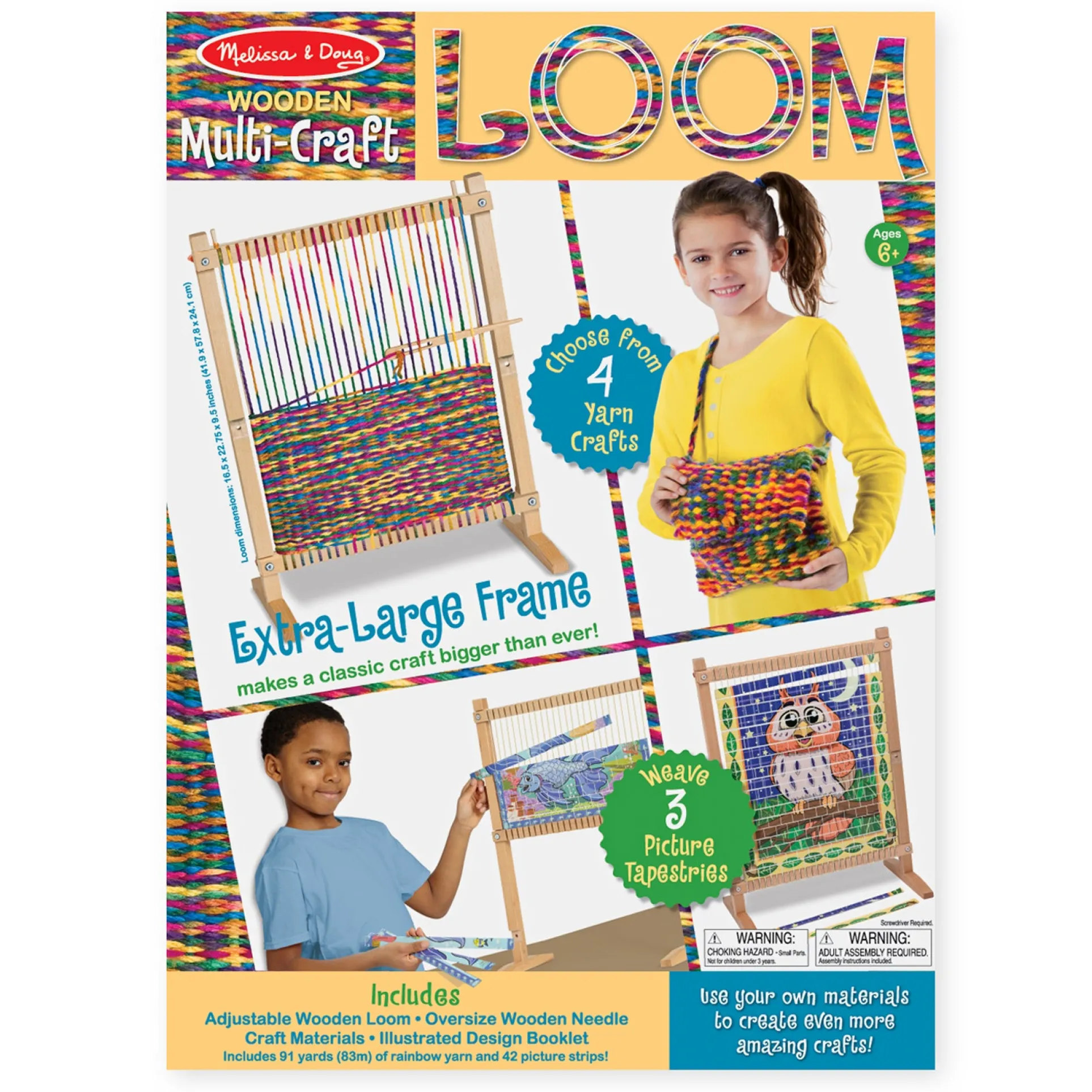 Melissa & Doug Colorful Multi-Craft Weaving Loom Kit