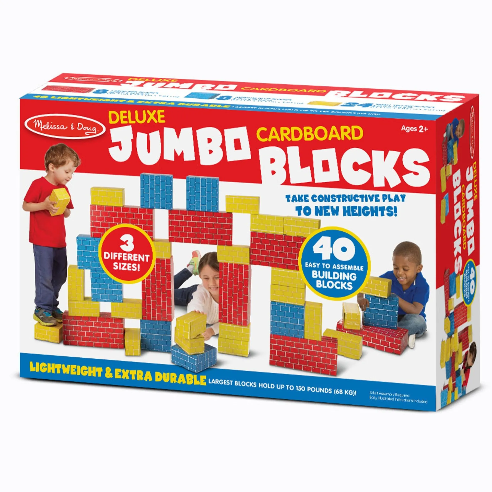 Melissa & Doug Deluxe Jumbo Cardboard Blocks - 40 Piece Set