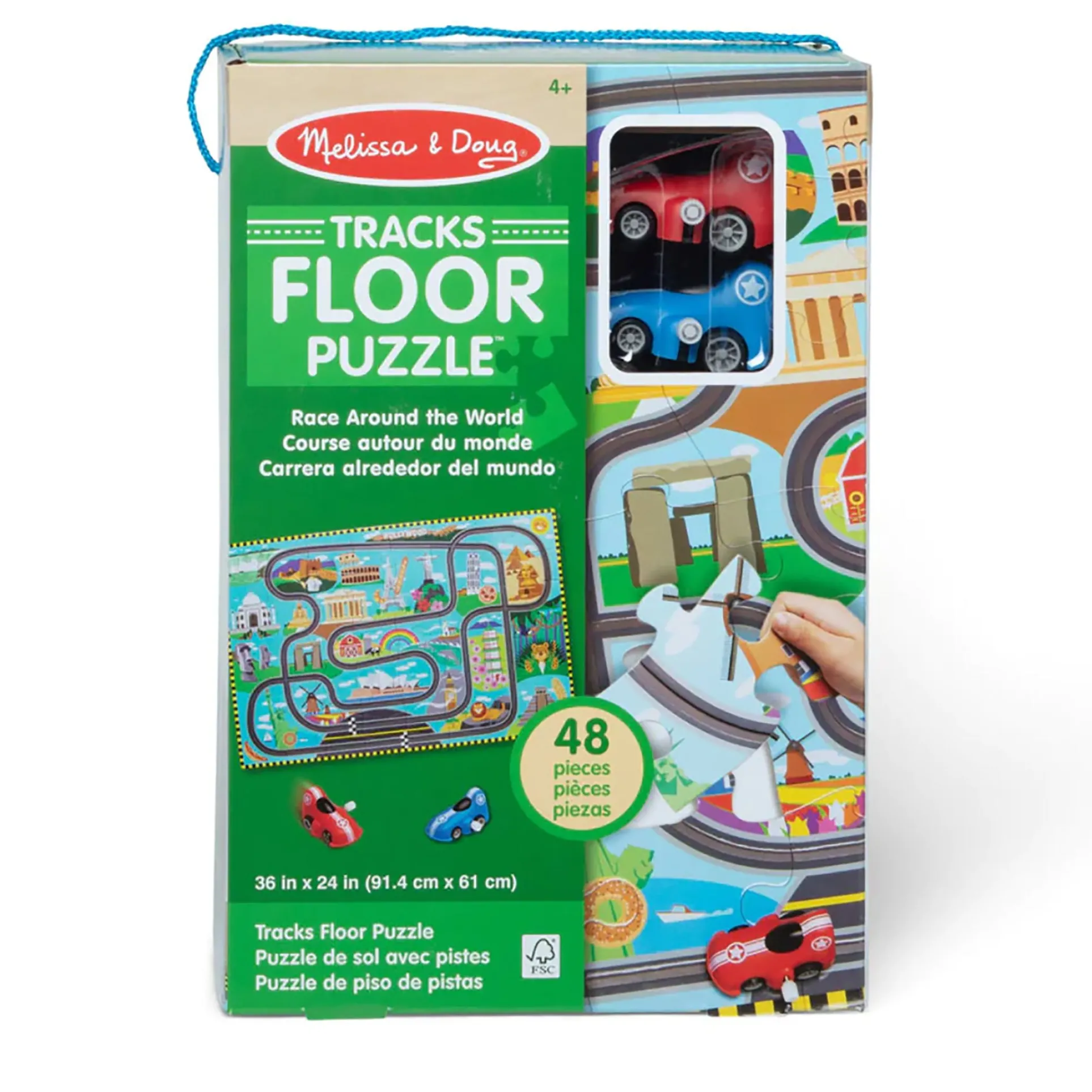 Melissa & Doug Global Race Track Floor Puzzle - 48 pc