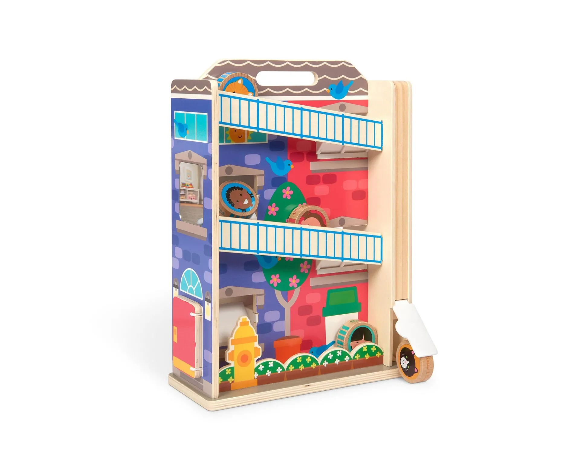 Melissa & Doug GO TOTs Town House Tumble - Interactive Wooden Tower