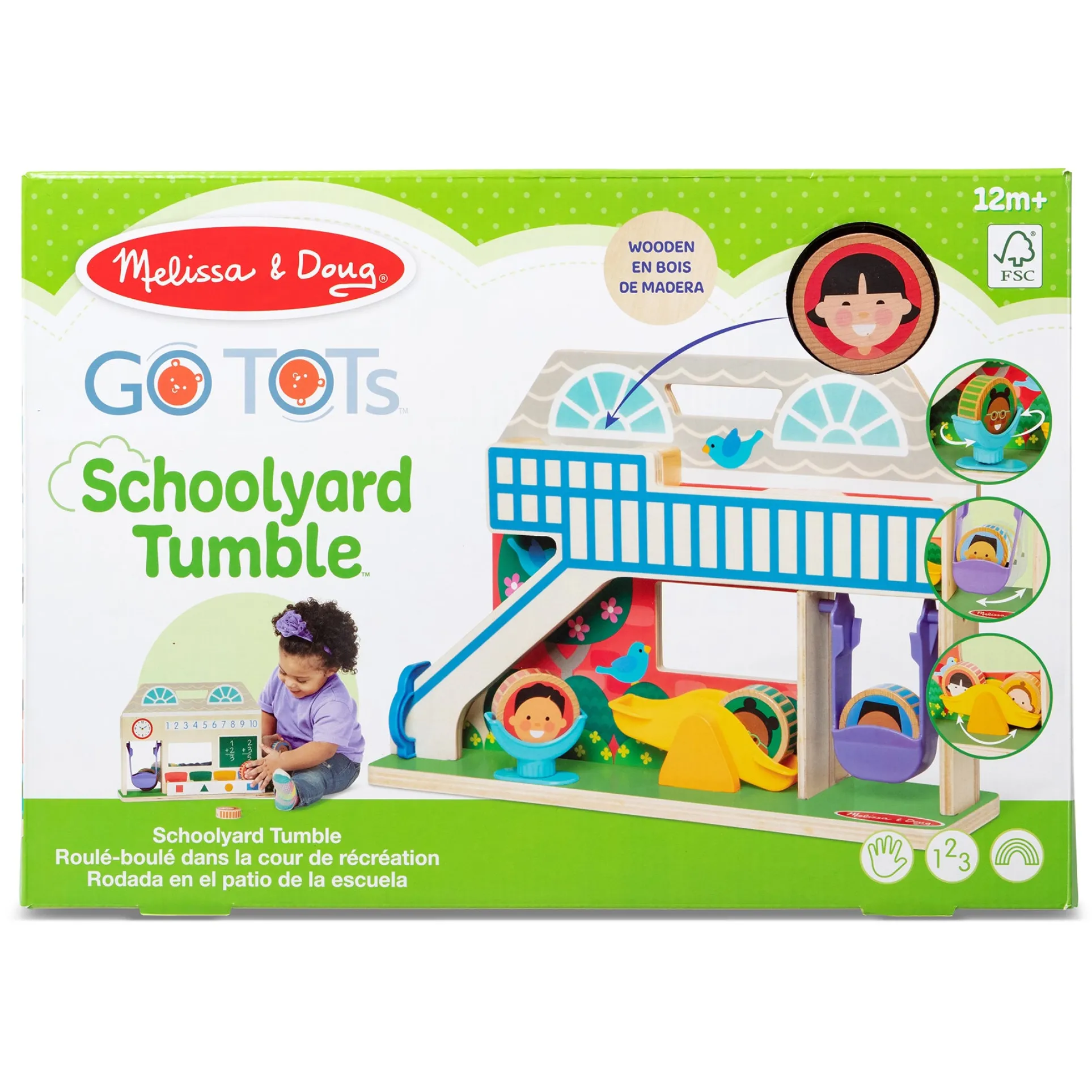 Melissa & Doug GO TOTs Schoolyard Tumble ‚Äì Interactive Wooden Play Set