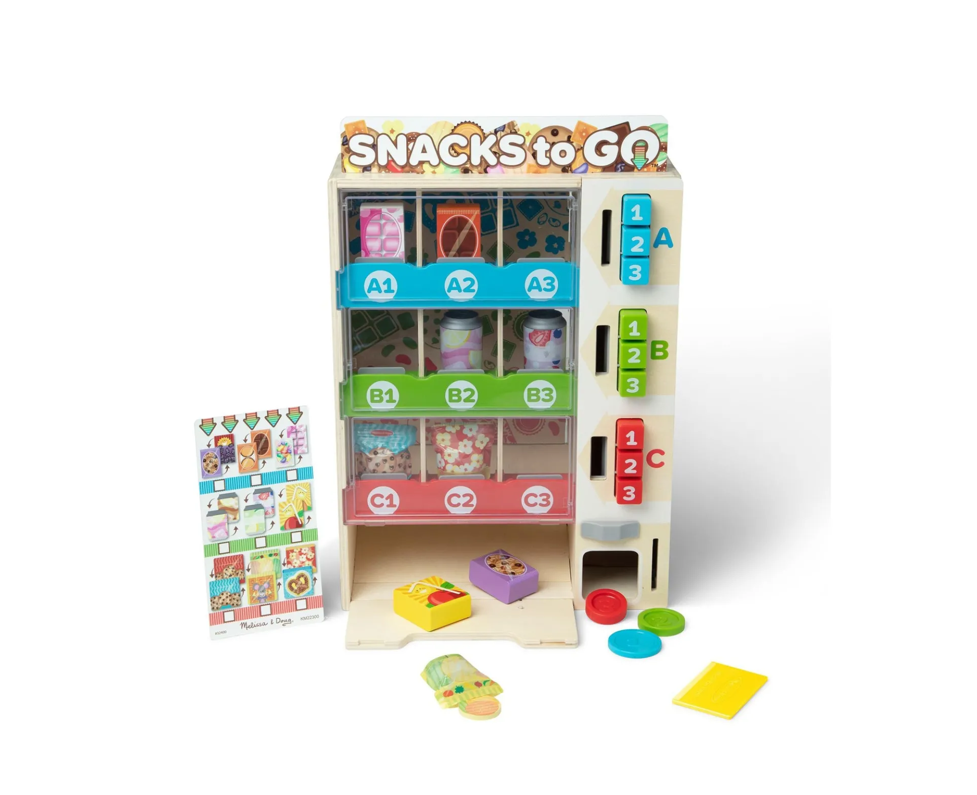Melissa & Doug Interactive Wooden Vending Machine Play Set
