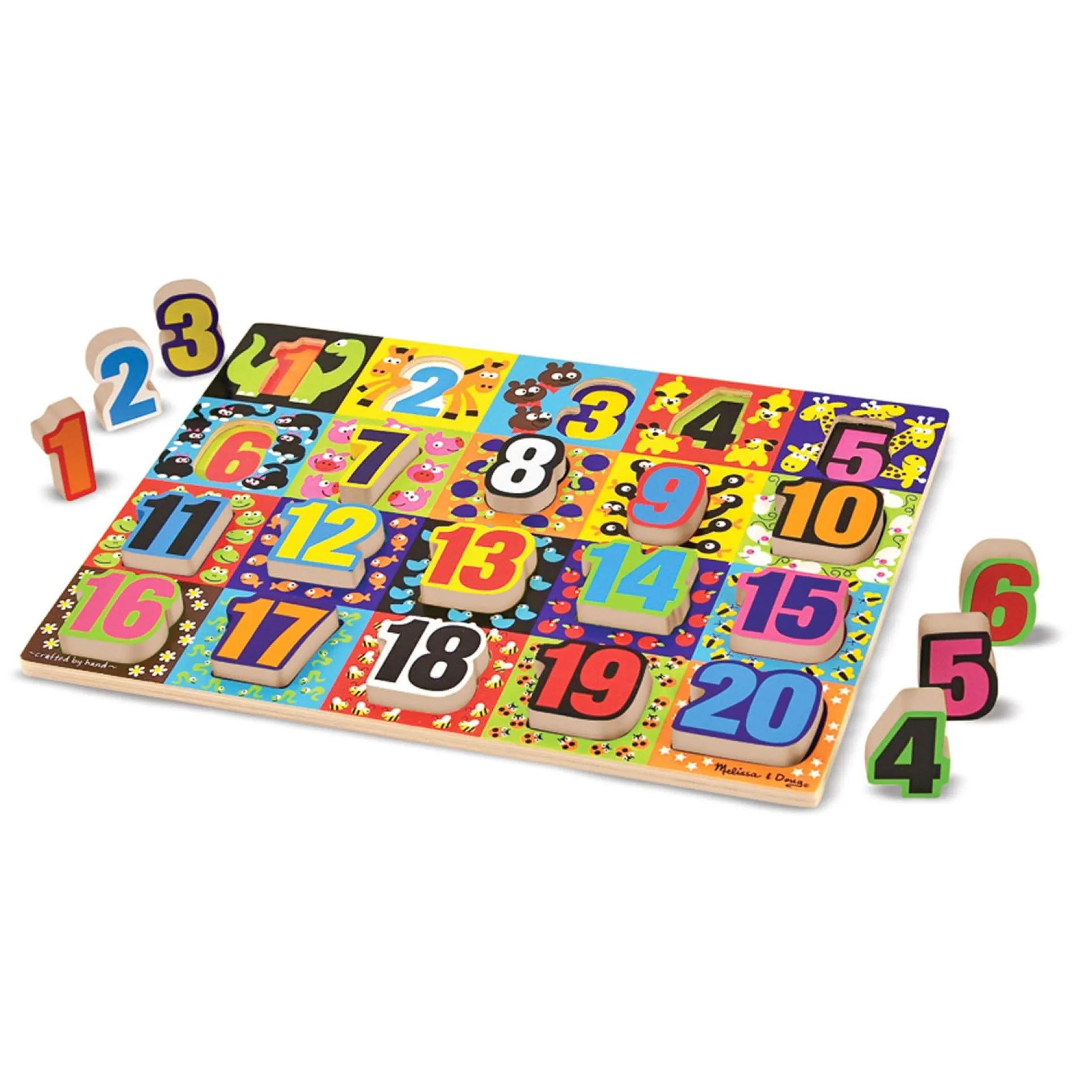 Melissa & Doug Jumbo Numbers Wooden Chunky Puzzle - 20 pc