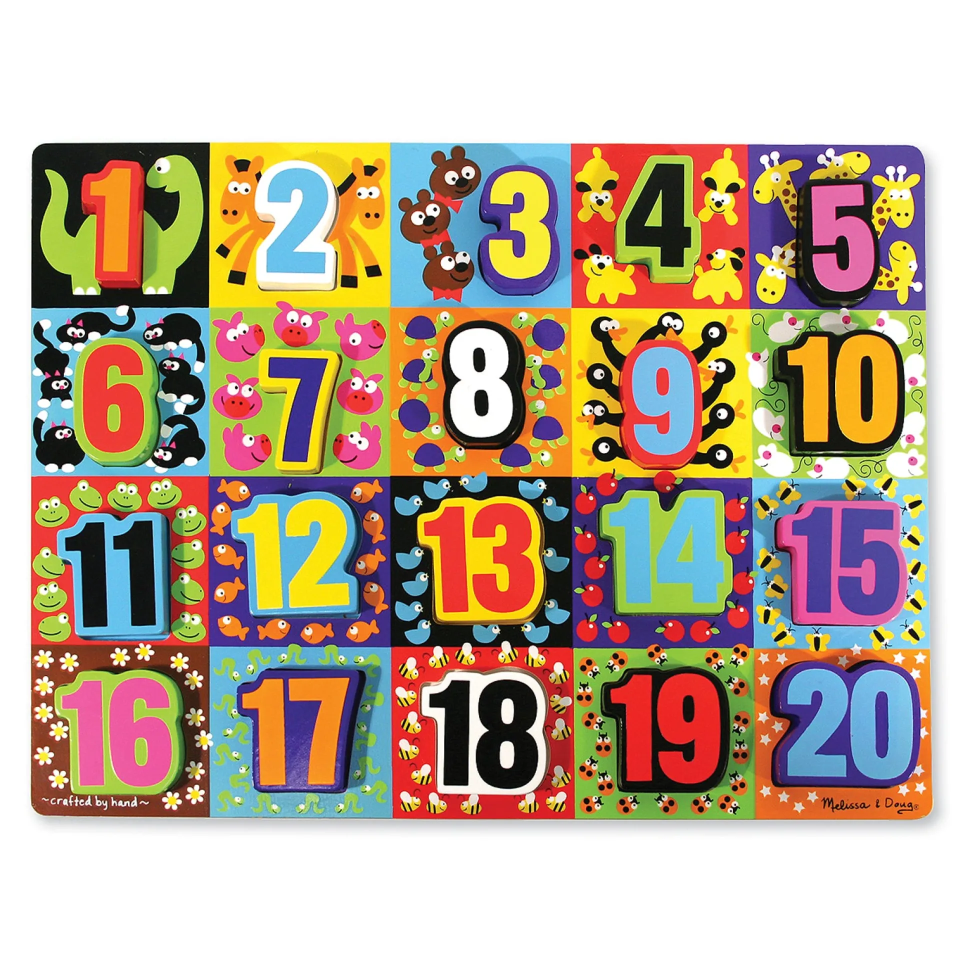 Melissa & Doug Jumbo Numbers Wooden Chunky Puzzle - 20 pc
