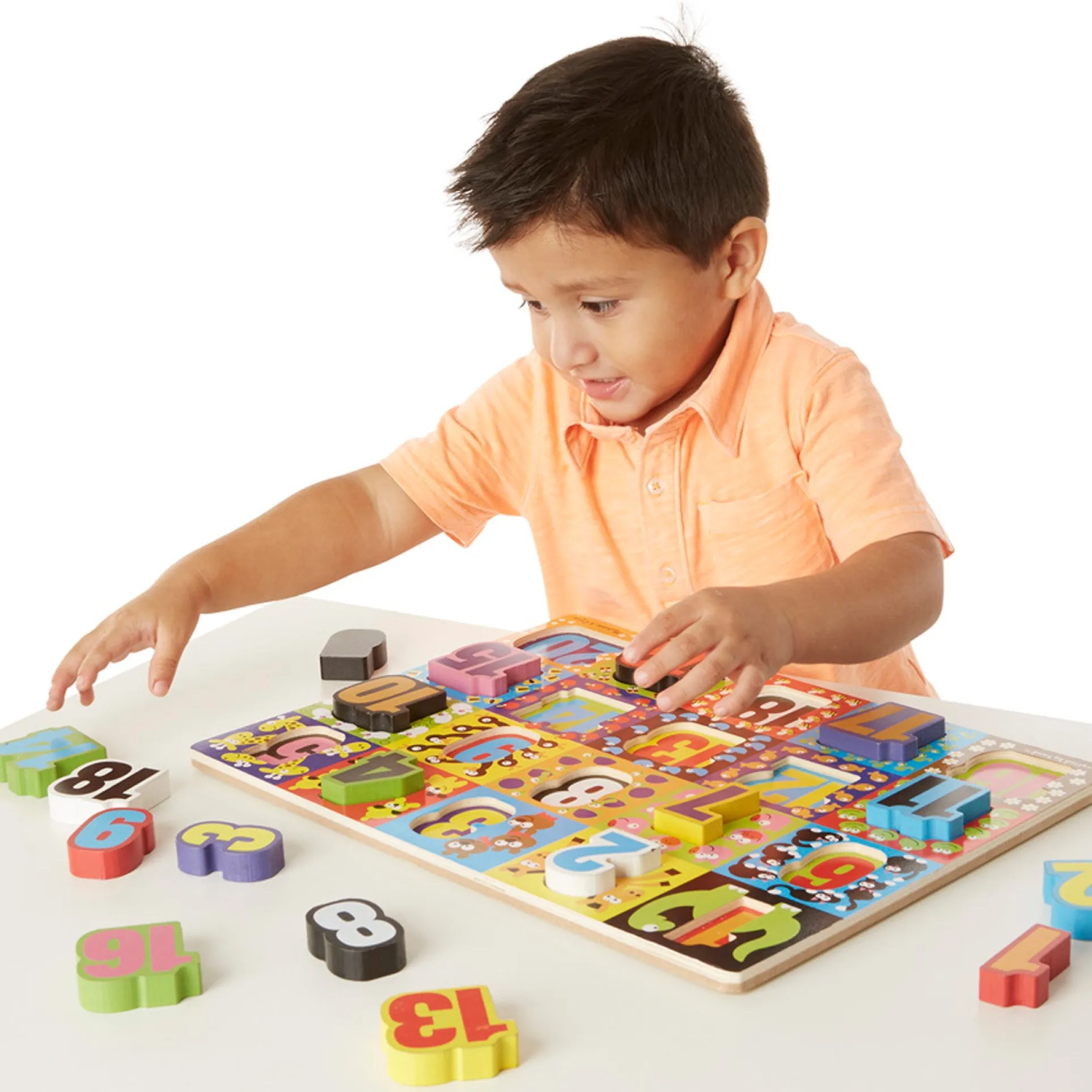 Melissa & Doug Jumbo Numbers Wooden Chunky Puzzle - 20 pc