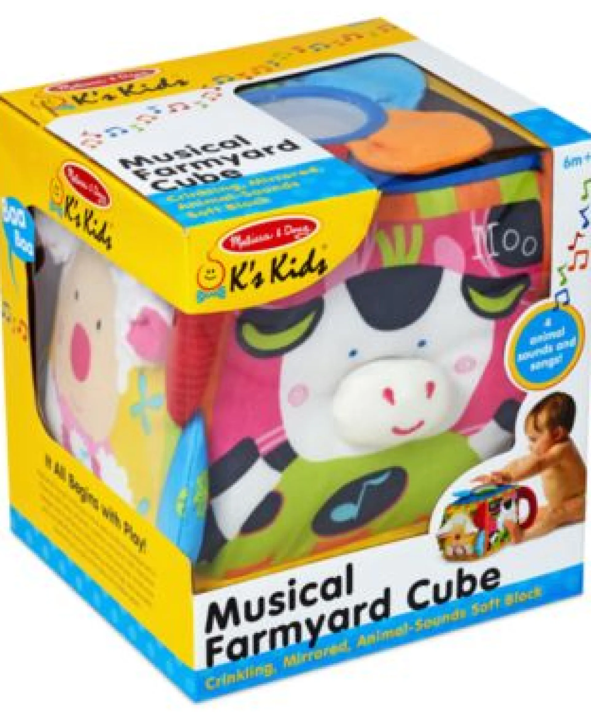 Melissa & Doug Musical Farmyard Cube - Interactive Learning Toy