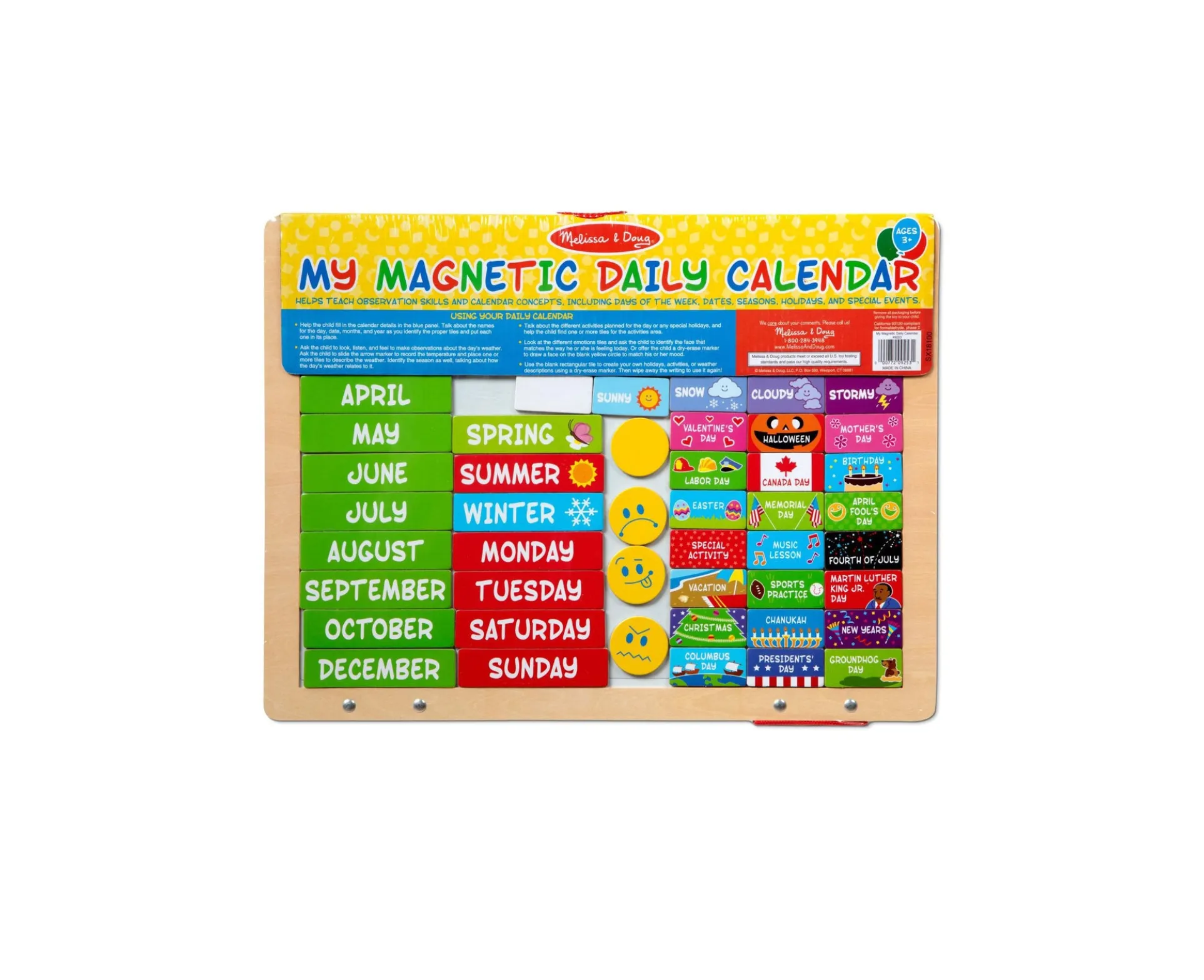 Melissa & Doug My First Daily Magnetic Calendar - Educational Toy for Kids