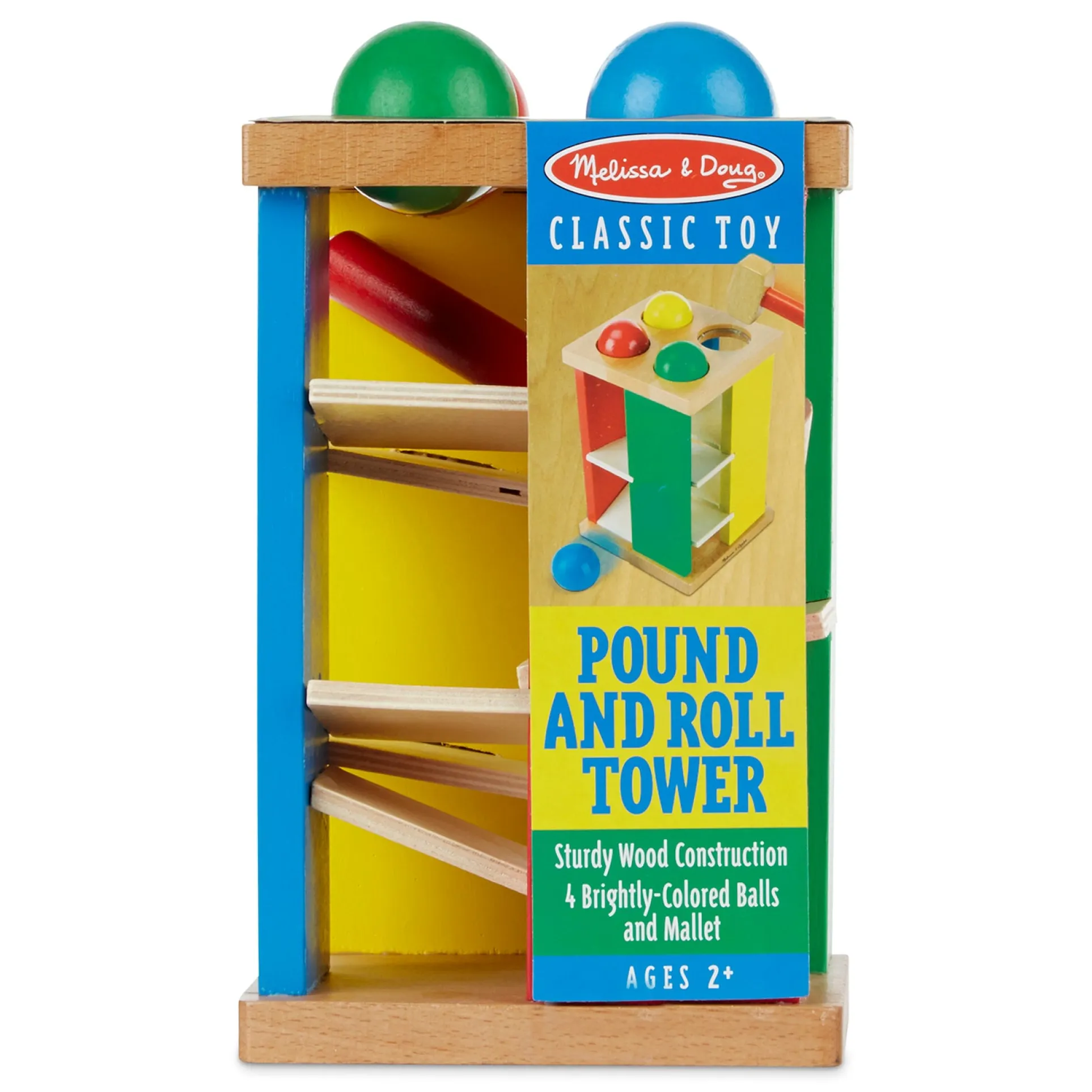 Melissa & Doug Pound and Roll Tower - Colorful Wooden Hammering Toy